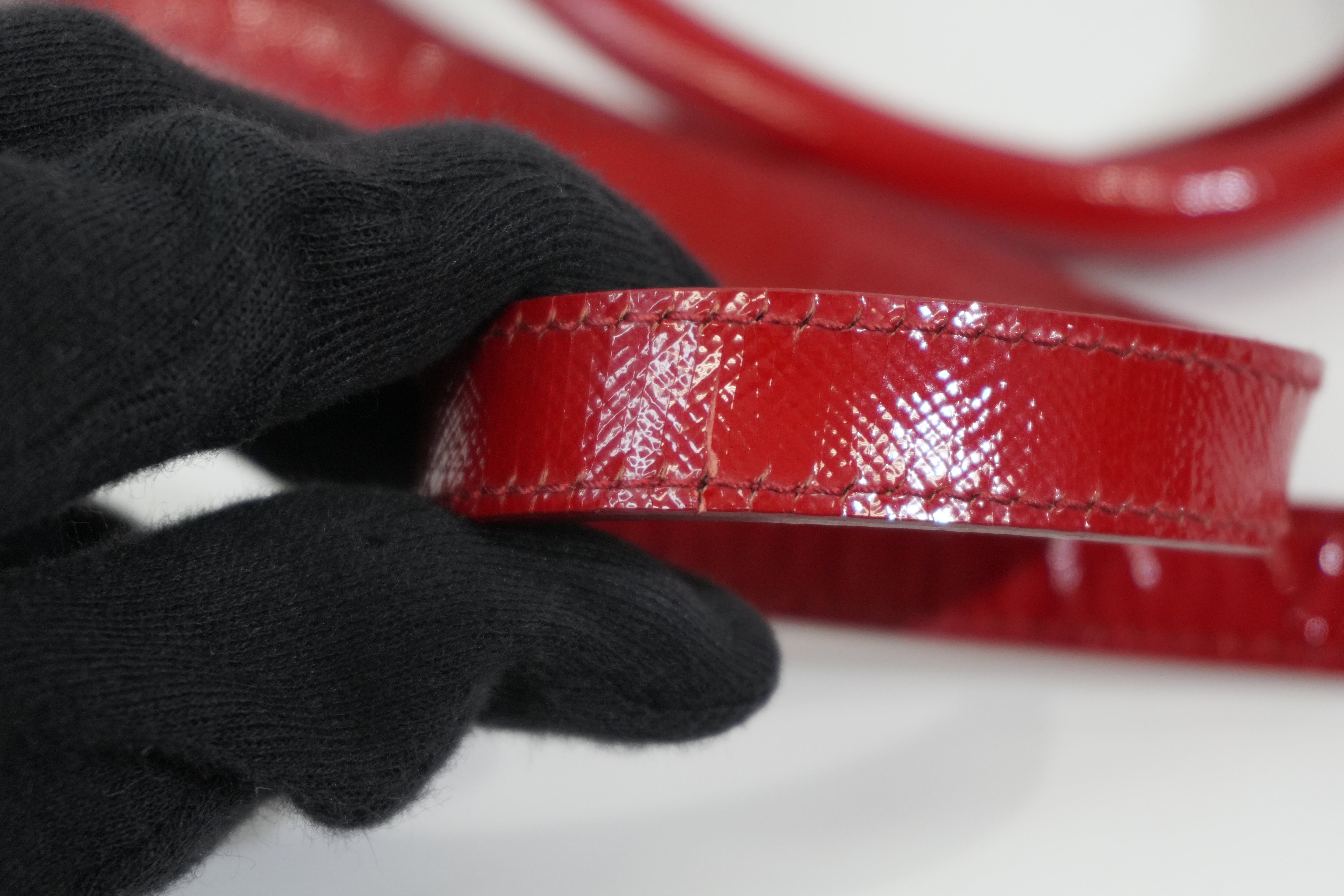 Pre-owned Prada Two Way Saffiano Vernice Galleria Shoulder Bag Red