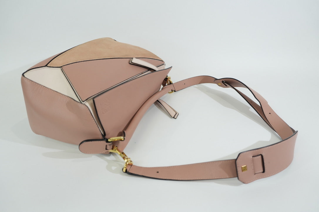 Pre-owned Loewe Medium Puzzle Shoulder Bag Pink