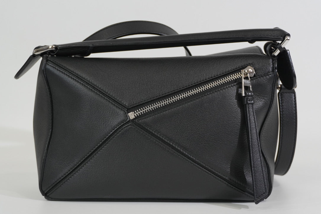 Pre-owned Loewe Small Puzzle Two Way Shoulder Bag Black