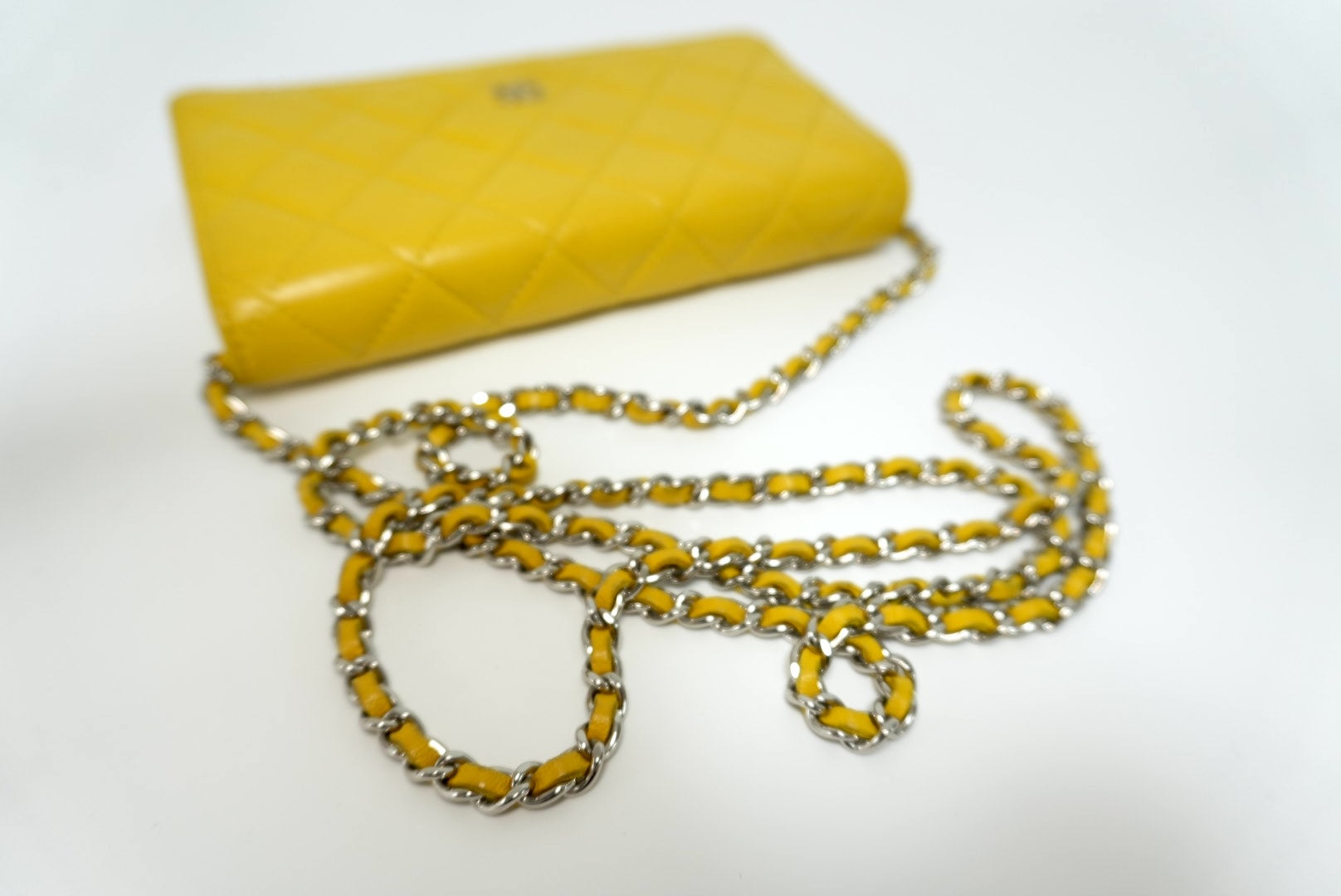 Chanel Wallet On Chain Yellow Used
