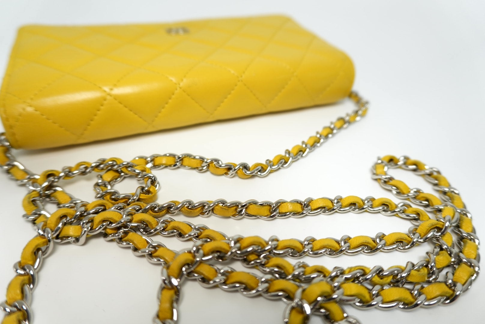 Chanel Wallet On Chain Yellow Used