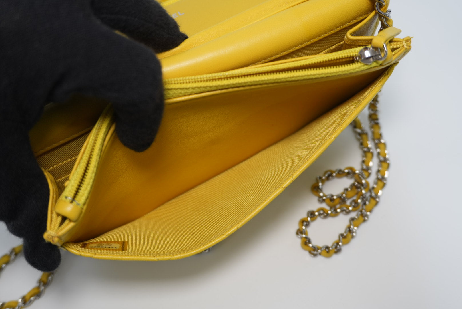 Chanel Wallet On Chain Yellow Used