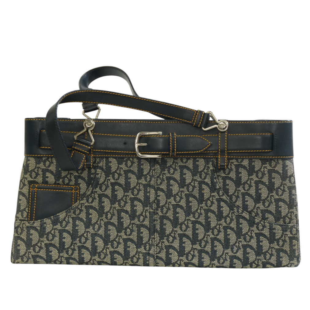 Pre-owned Dior Trotter Handbag Navy Blue