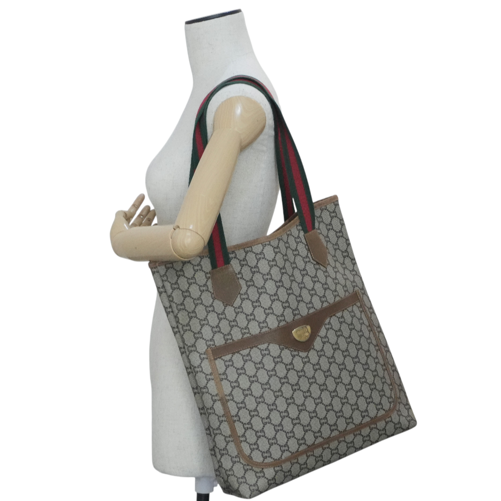 Pre-owned Gucci Plus Ophidia Tote Bag Brown