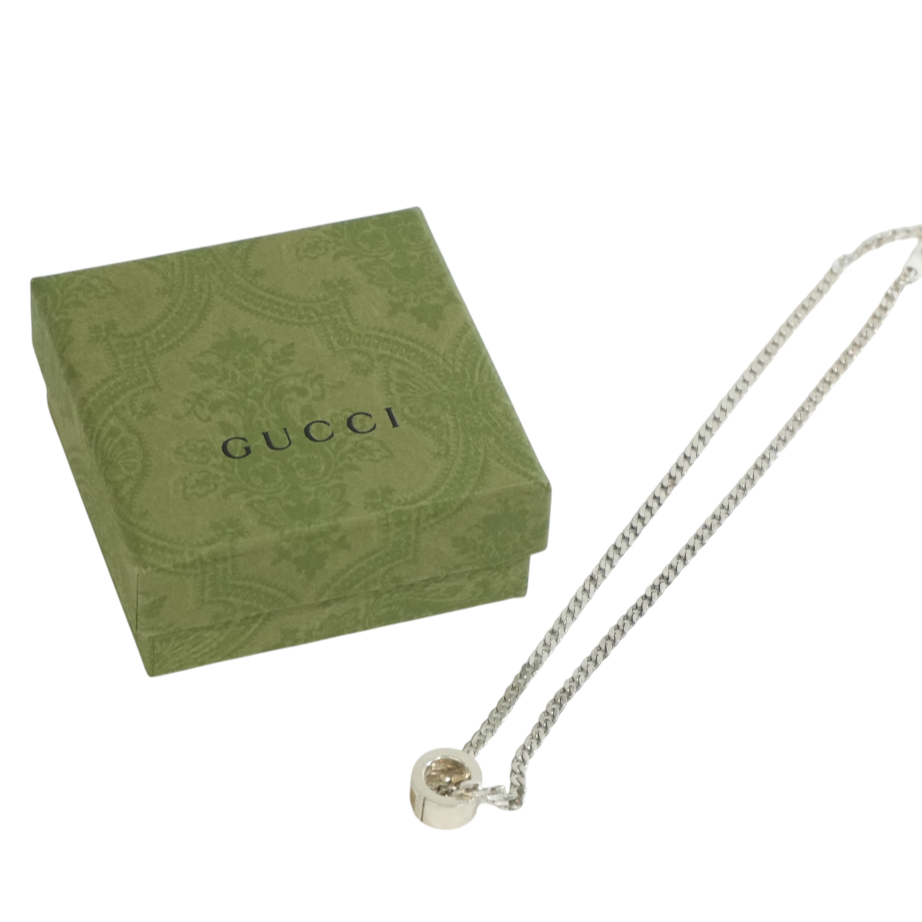 Pre-owned Gucci Silver Necklace Ring Pedant 40cm