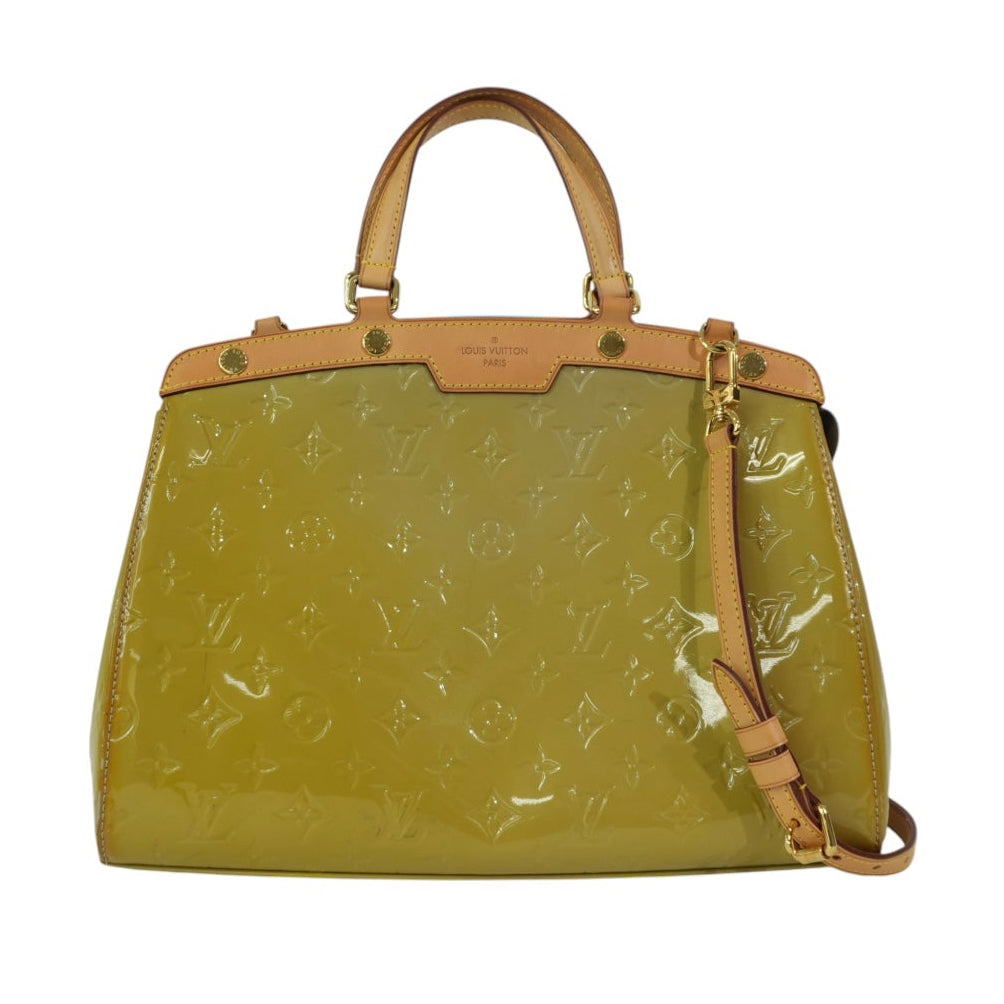 Pre-owned Louis Vuitton Vernis Brea MM Tote Bag Citrin