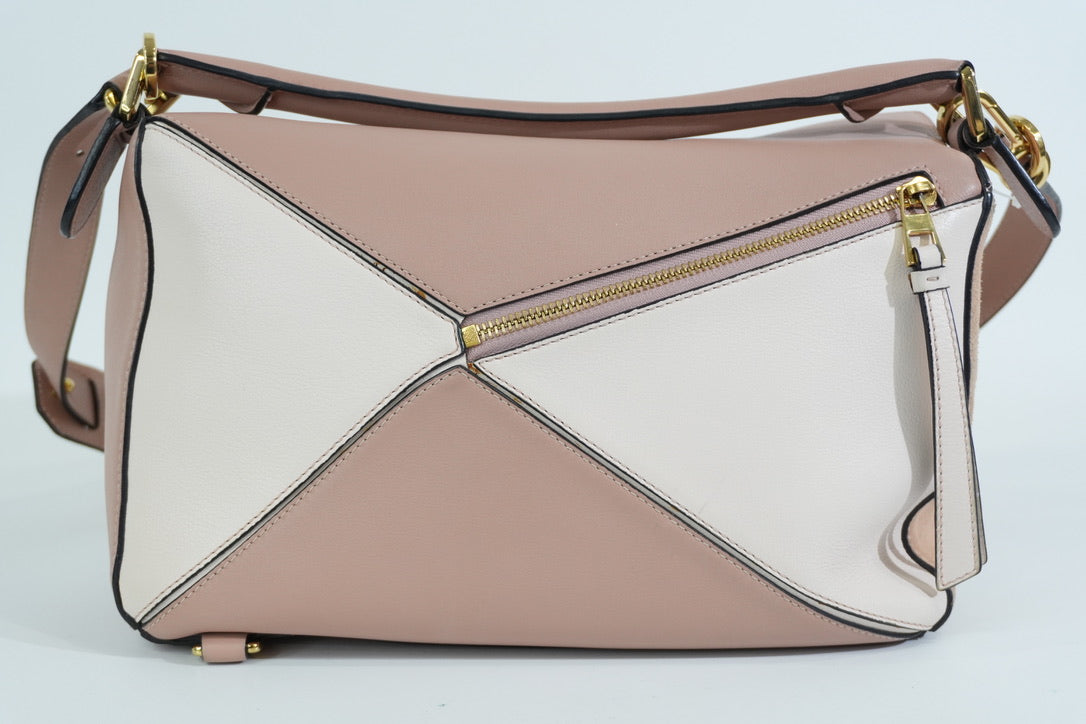 Pre-owned Loewe Medium Puzzle Shoulder Bag Pink