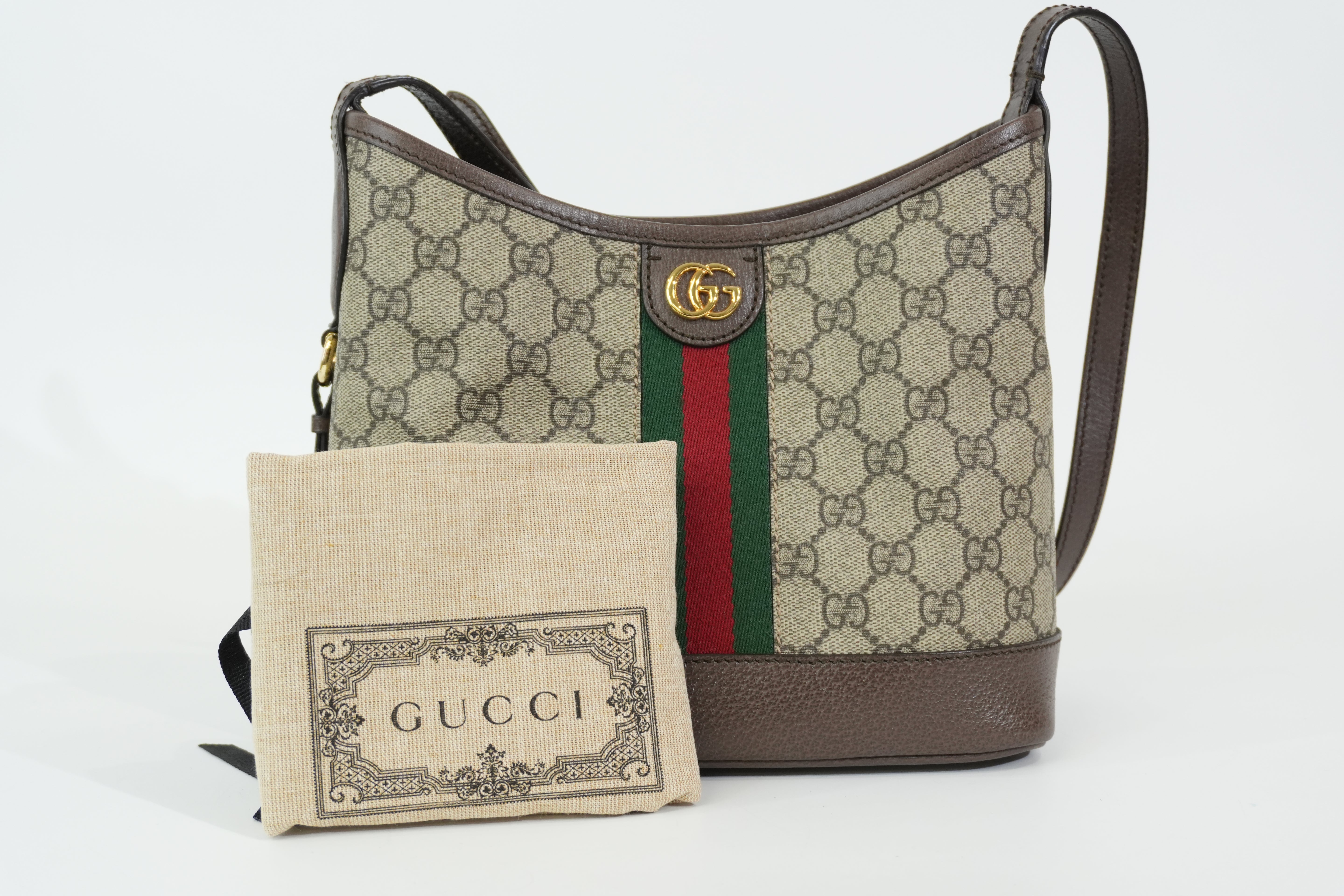 Pre-owned Gucci Ophidia Shoulder Bag Brown