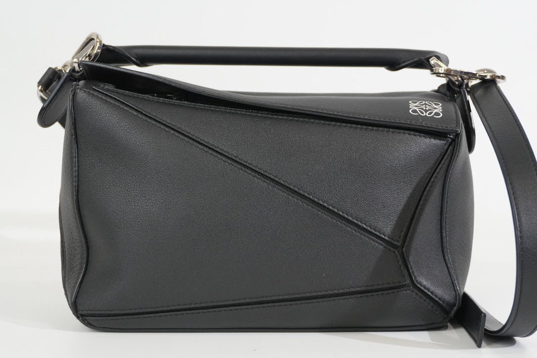 Pre-owned Loewe Small Puzzle Two Way Shoulder Bag Black