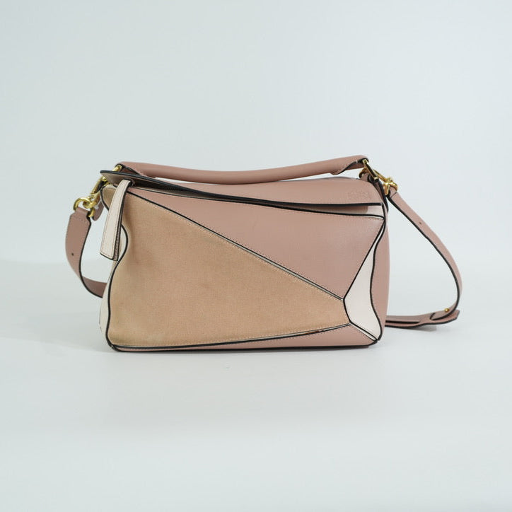 Pre-owned Loewe Medium Puzzle Shoulder Bag Pink