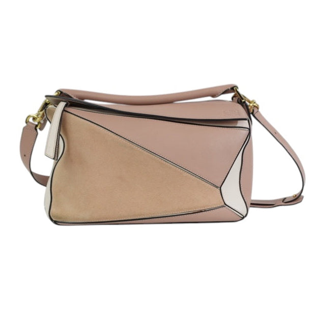 Pre-owned Loewe Medium Puzzle Shoulder Bag Pink