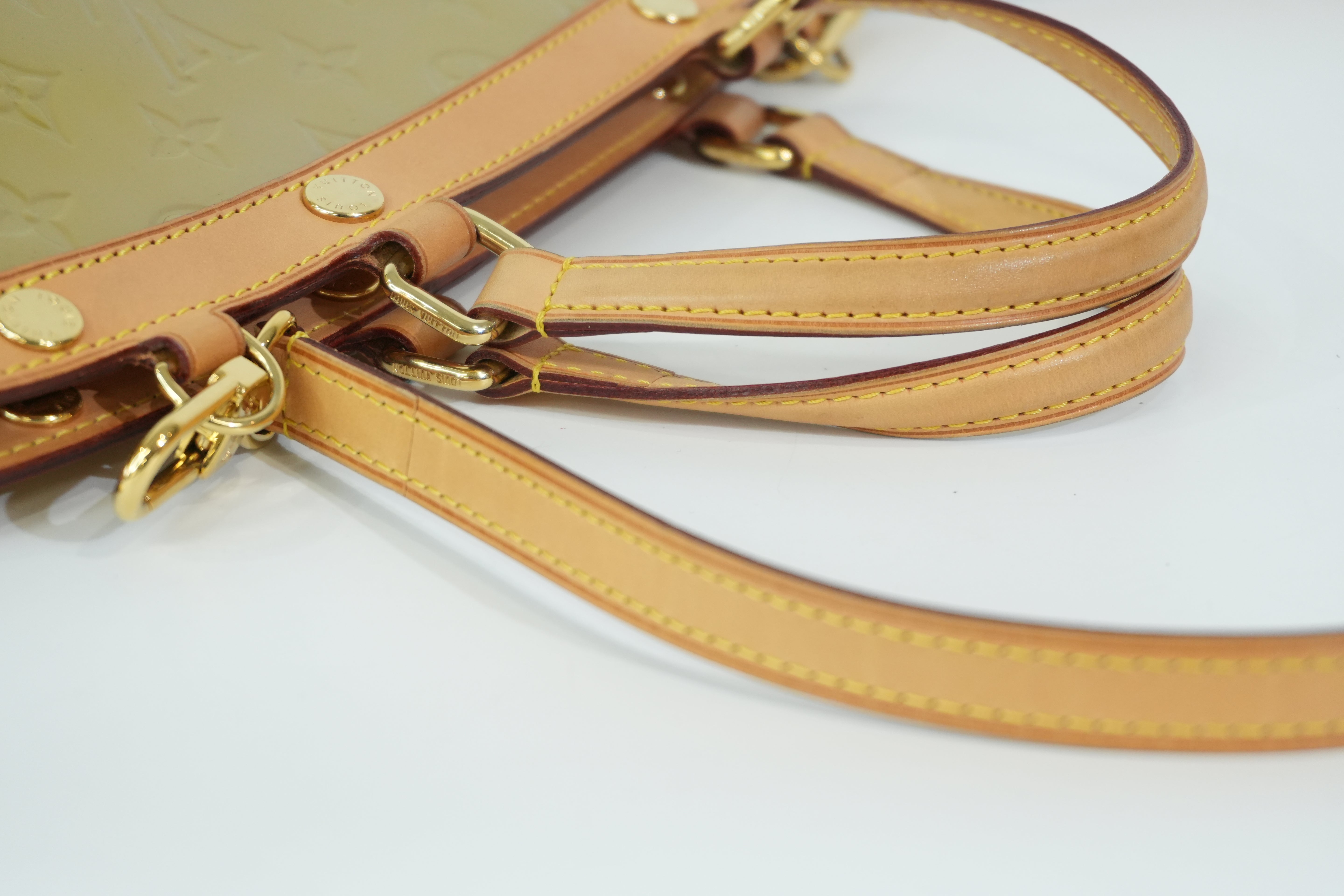 Pre-owned Louis Vuitton Vernis Brea MM Tote Bag Citrin