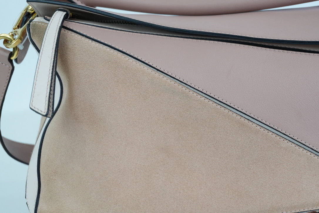 Pre-owned Loewe Medium Puzzle Shoulder Bag Pink