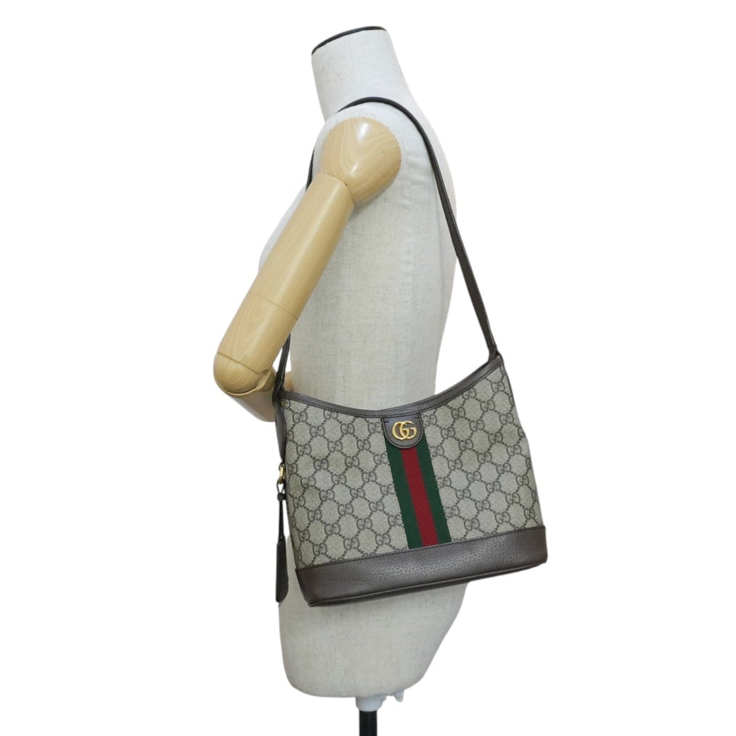 Pre-owned Gucci Ophidia Shoulder Bag Brown