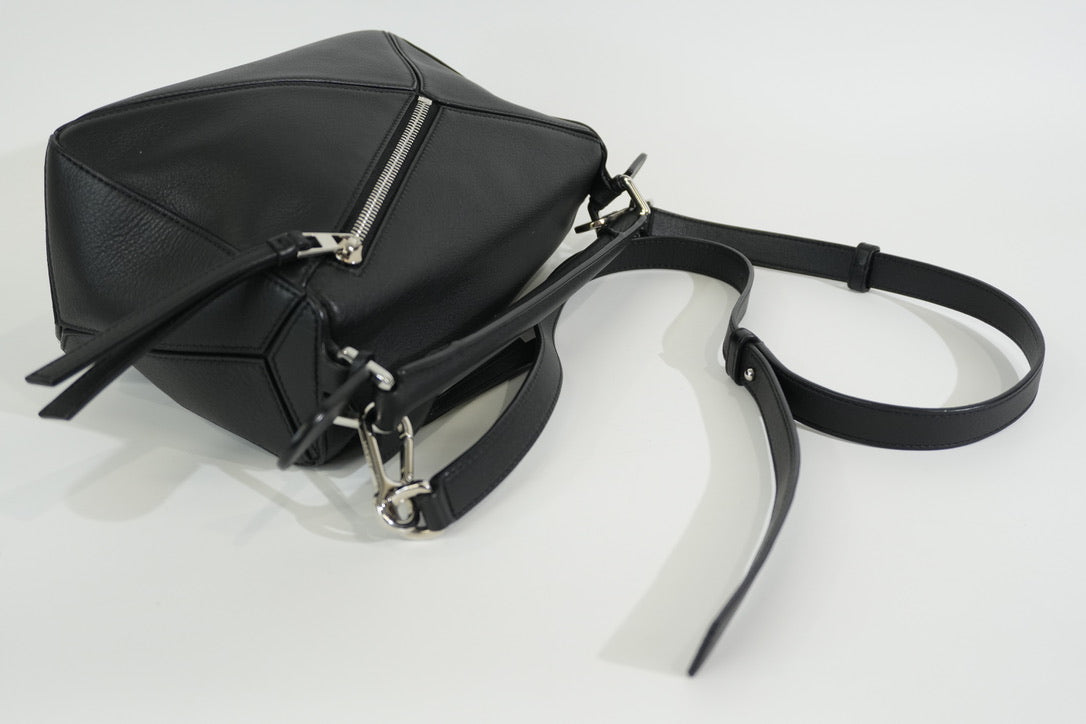 Pre-owned Loewe Small Puzzle Two Way Shoulder Bag Black