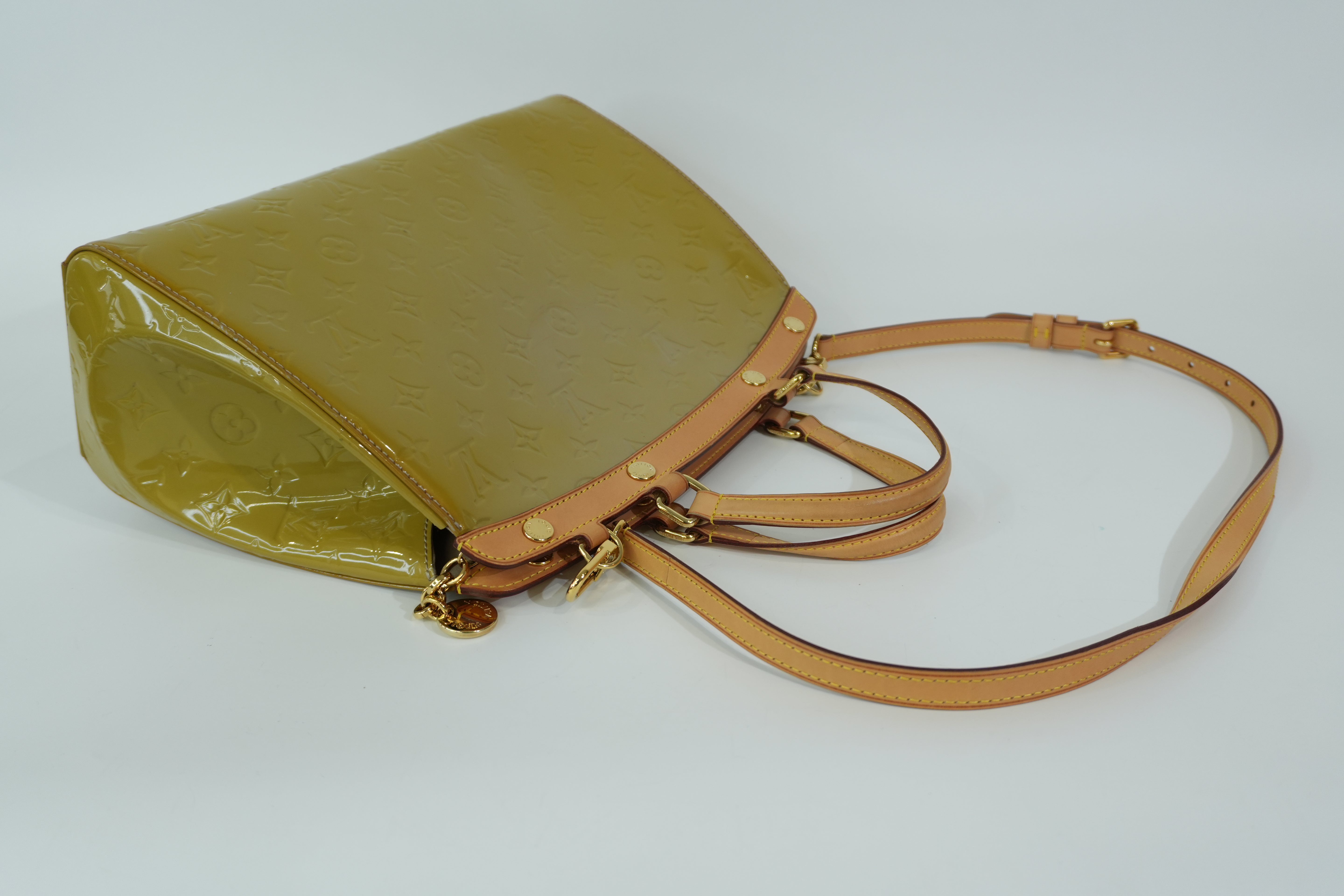 Pre-owned Louis Vuitton Vernis Brea MM Tote Bag Citrin