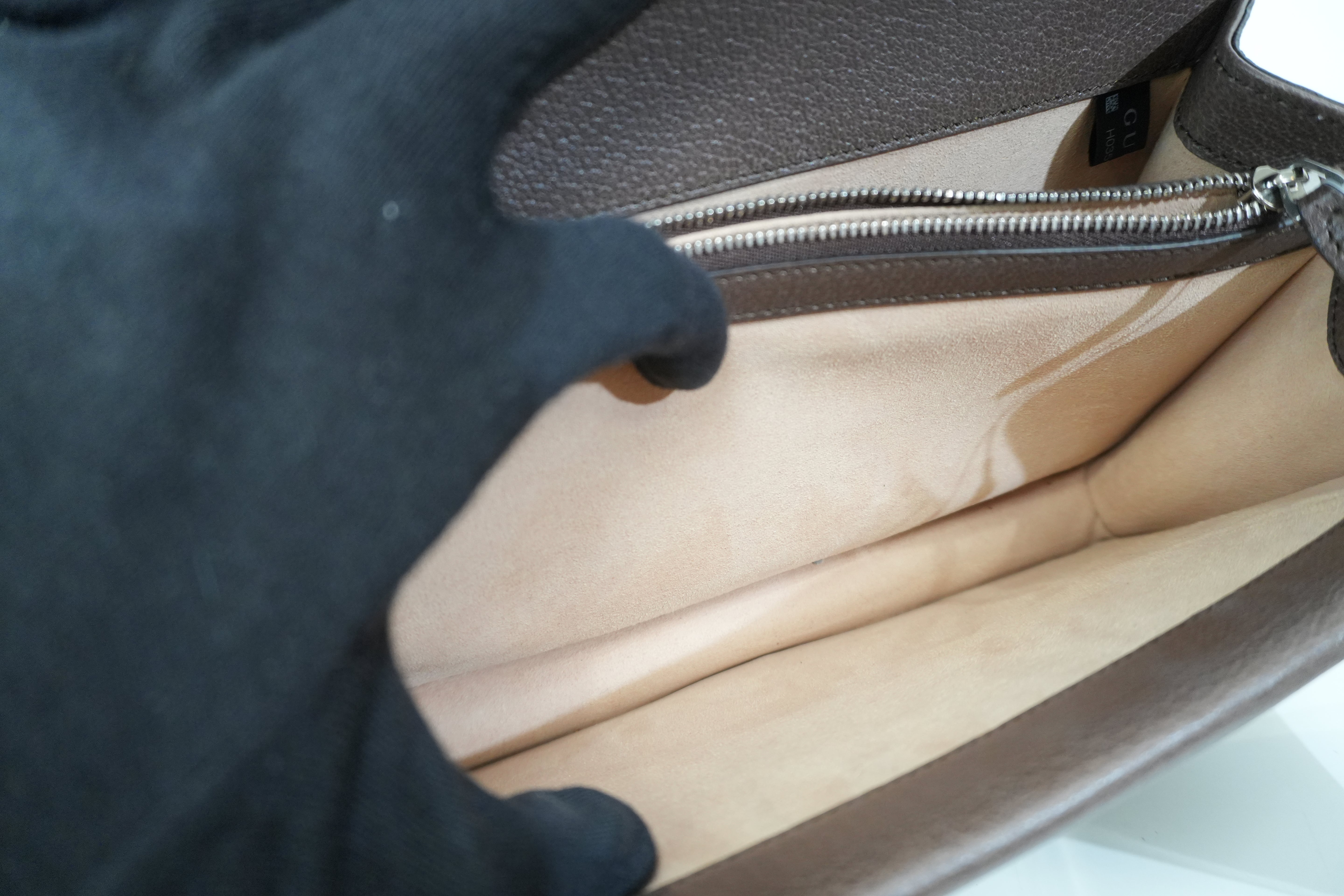 Pre-owned Gucci Double Flap Dionysus Chain Shoulder Bag Brown