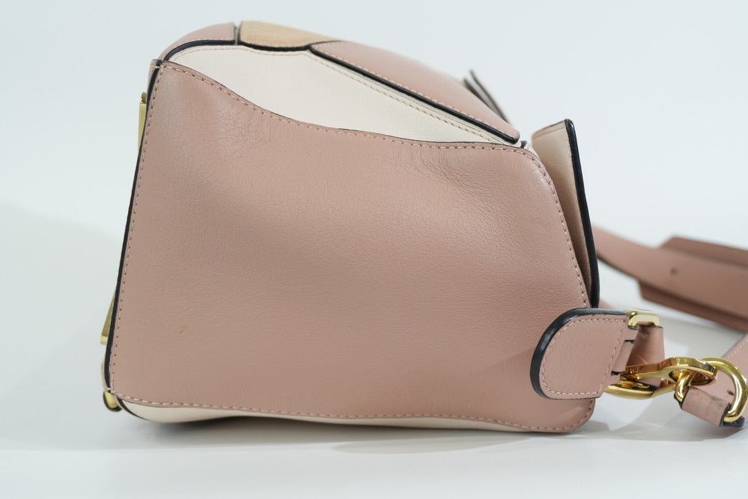 Pre-owned Loewe Medium Puzzle Shoulder Bag Pink