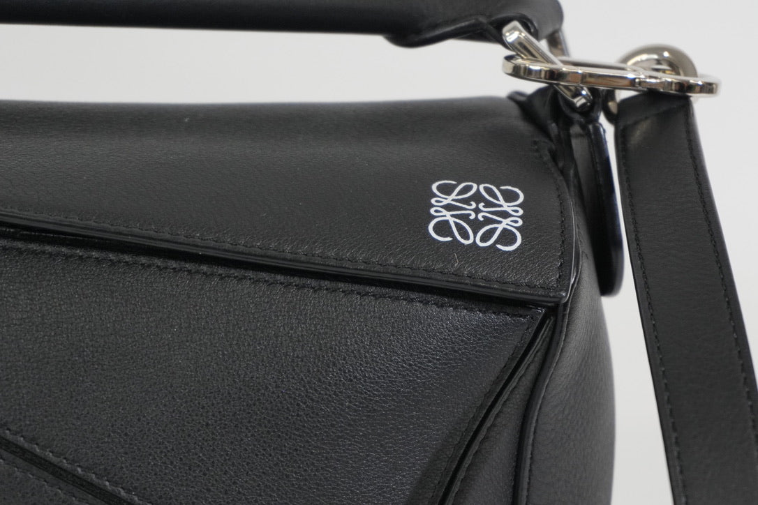 Pre-owned Loewe Small Puzzle Two Way Shoulder Bag Black