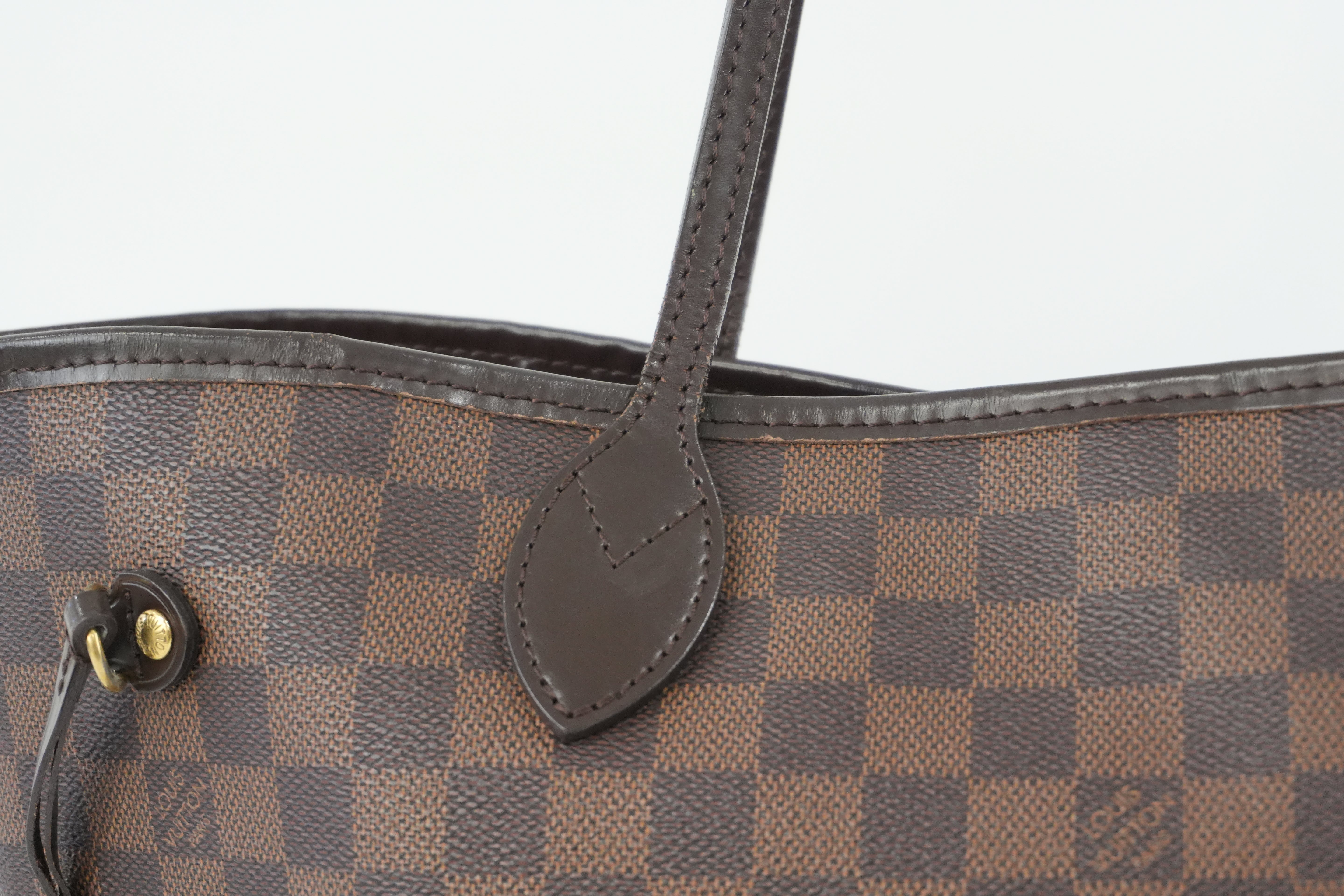 Louis Vuitton Damier Ebene Neverfull MM Shoulder Tote Bag Used