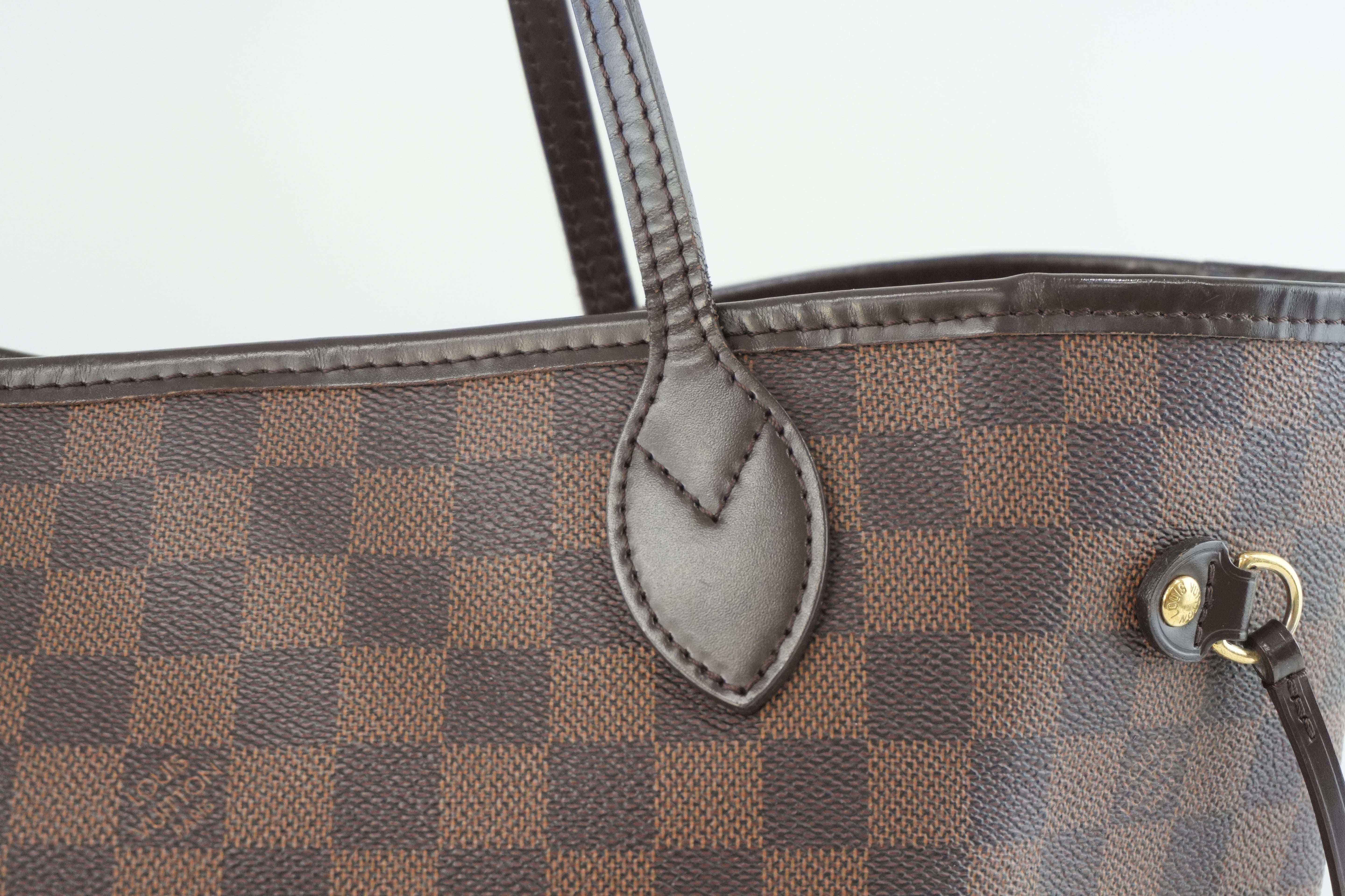 Louis Vuitton Damier Ebene Neverfull MM Shoulder Tote Bag Used