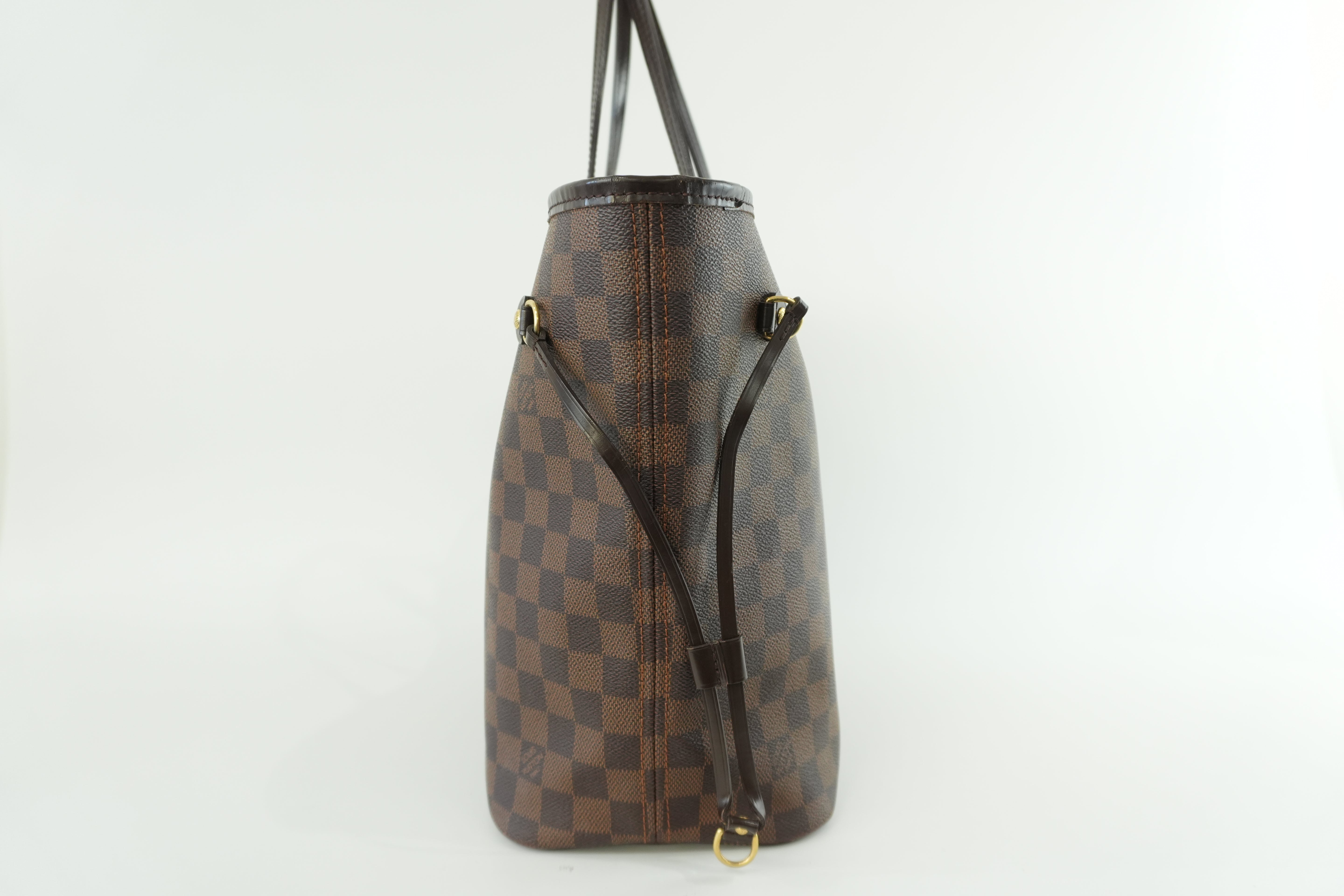 Louis Vuitton Damier Ebene Neverfull MM Shoulder Tote Bag Used