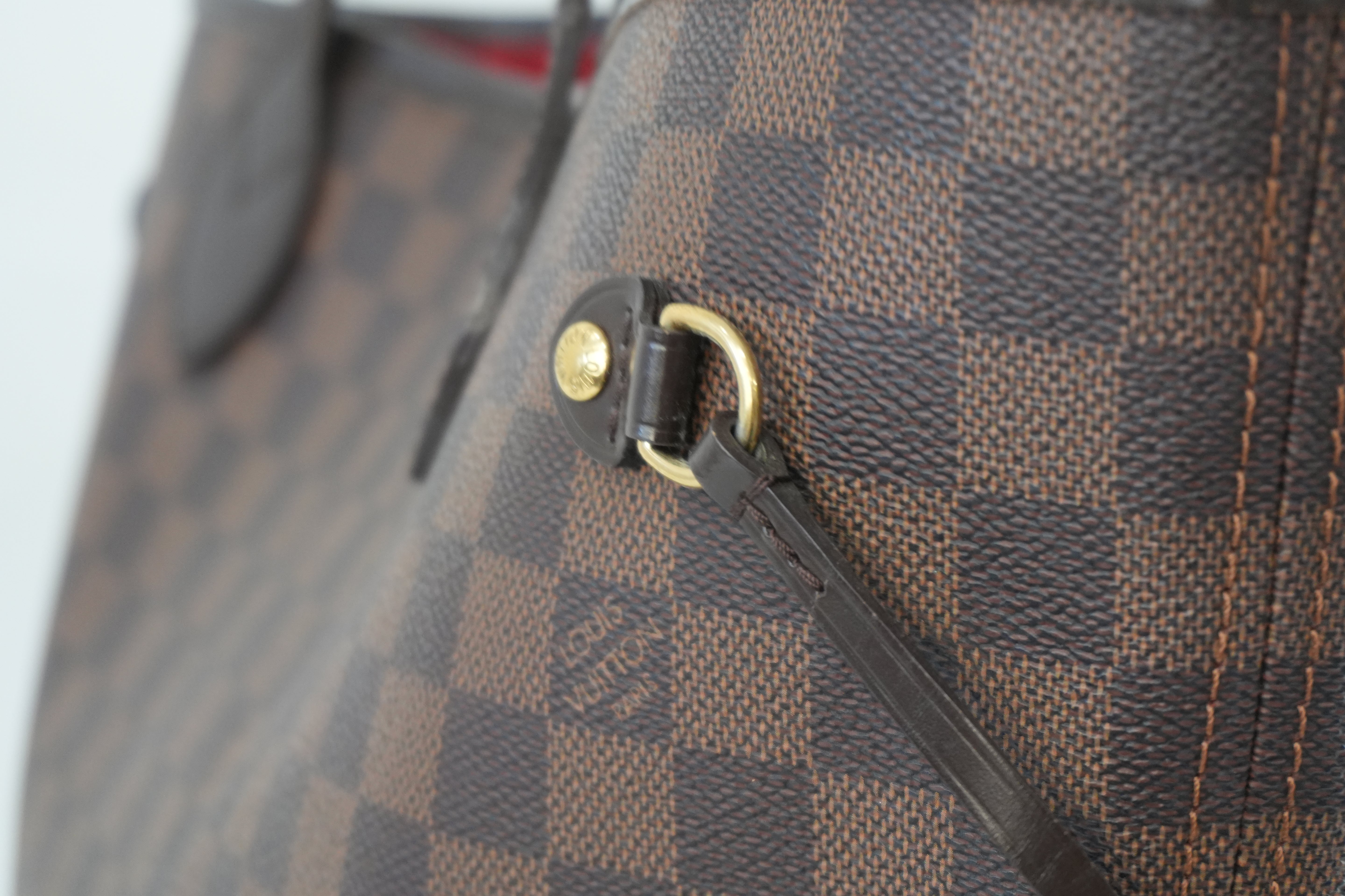 Louis Vuitton Damier Ebene Neverfull MM Shoulder Tote Bag Used