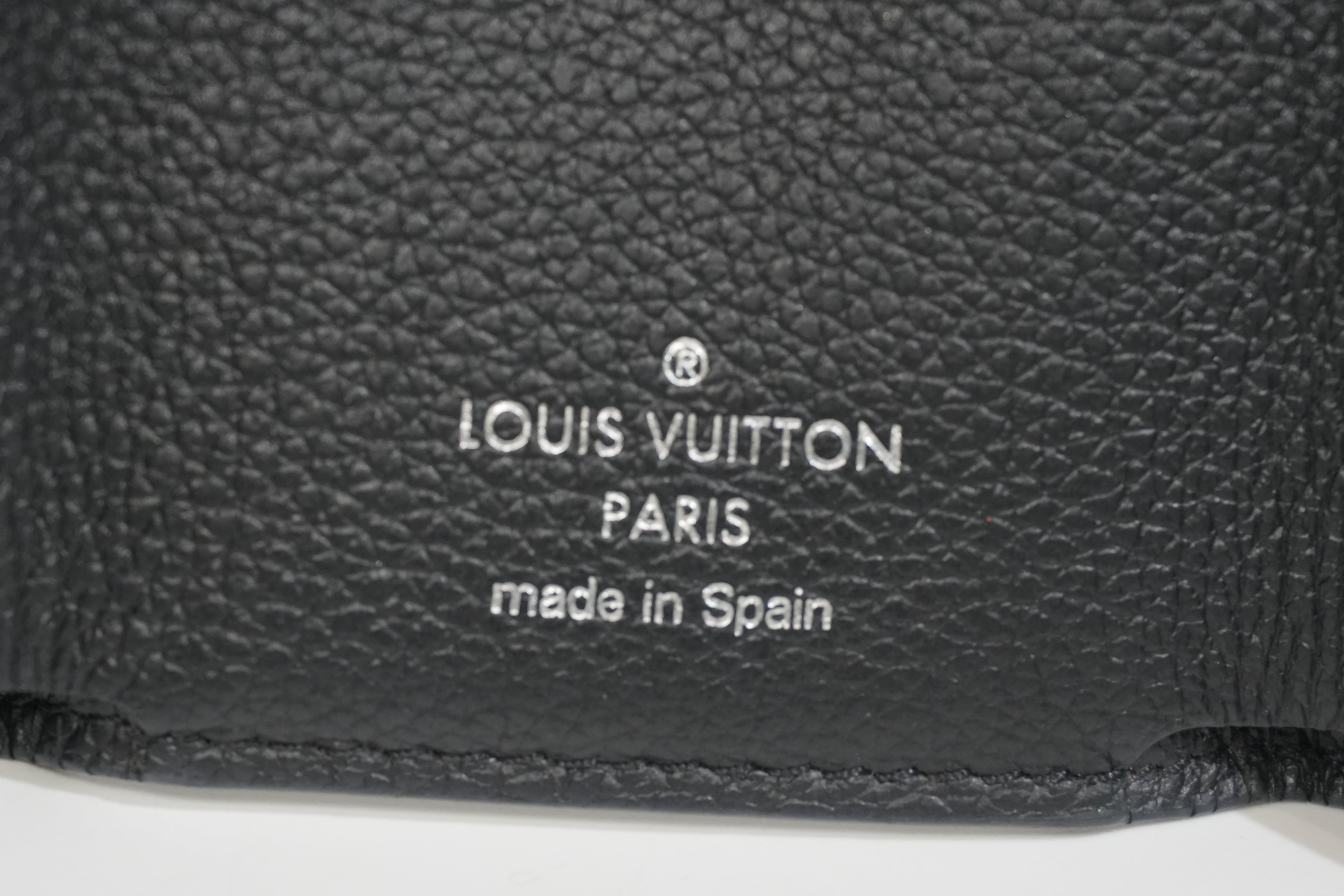 Pre-owned Louis Vuitton Leather Lock Mini Wallet Black