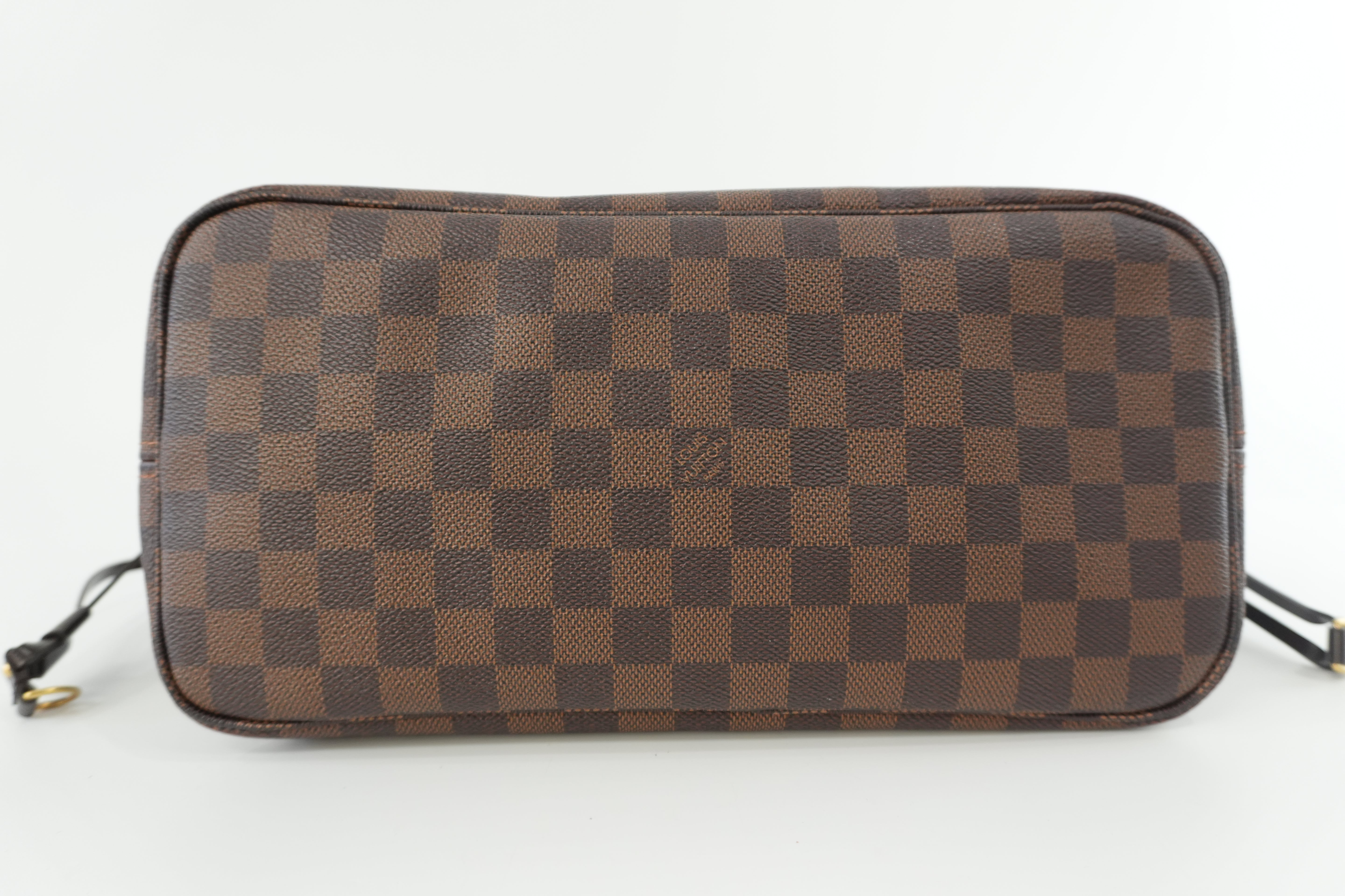 Louis Vuitton Damier Ebene Neverfull MM Shoulder Tote Bag Used