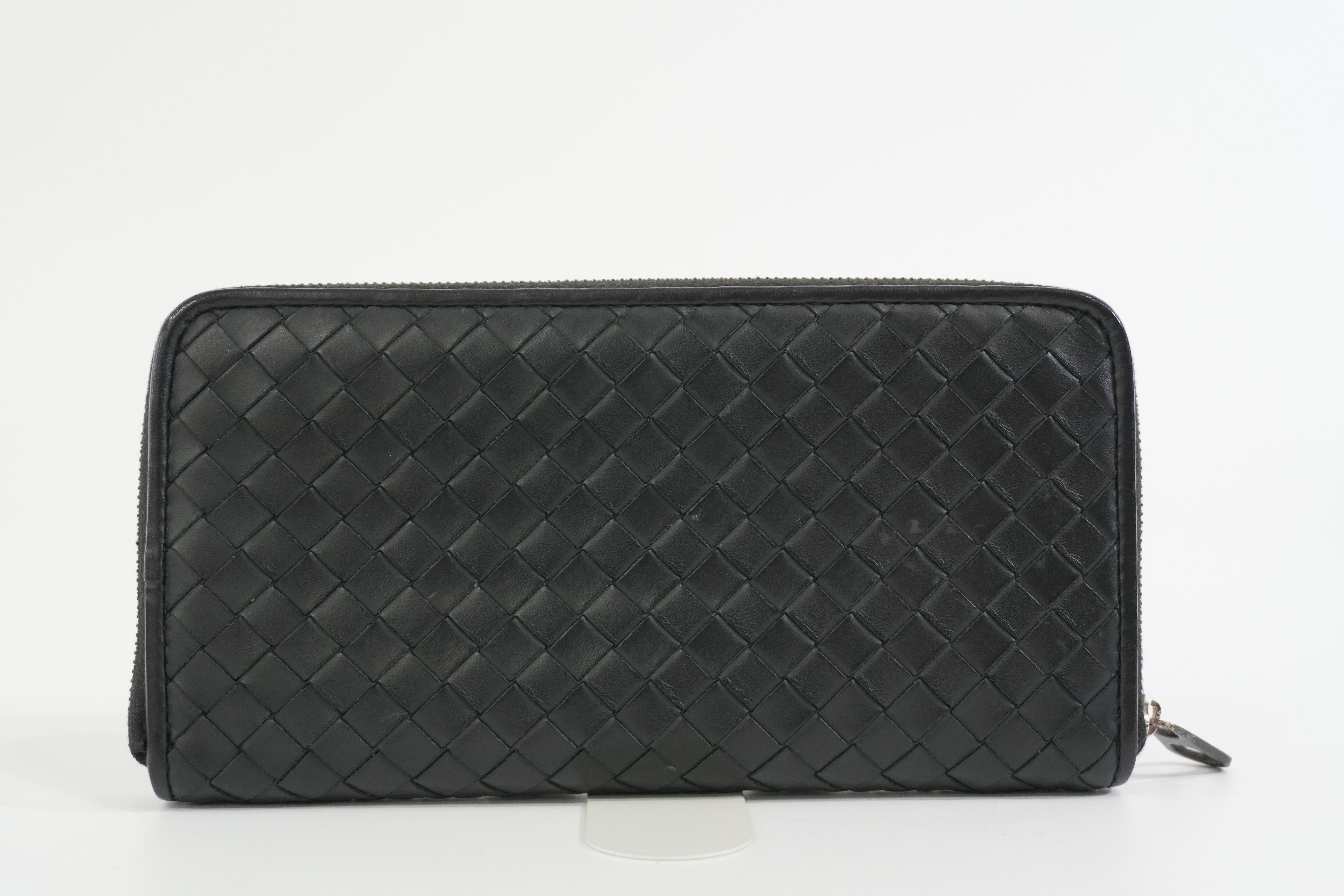 Pre-owned Bottega Zippy Long Wallet Black