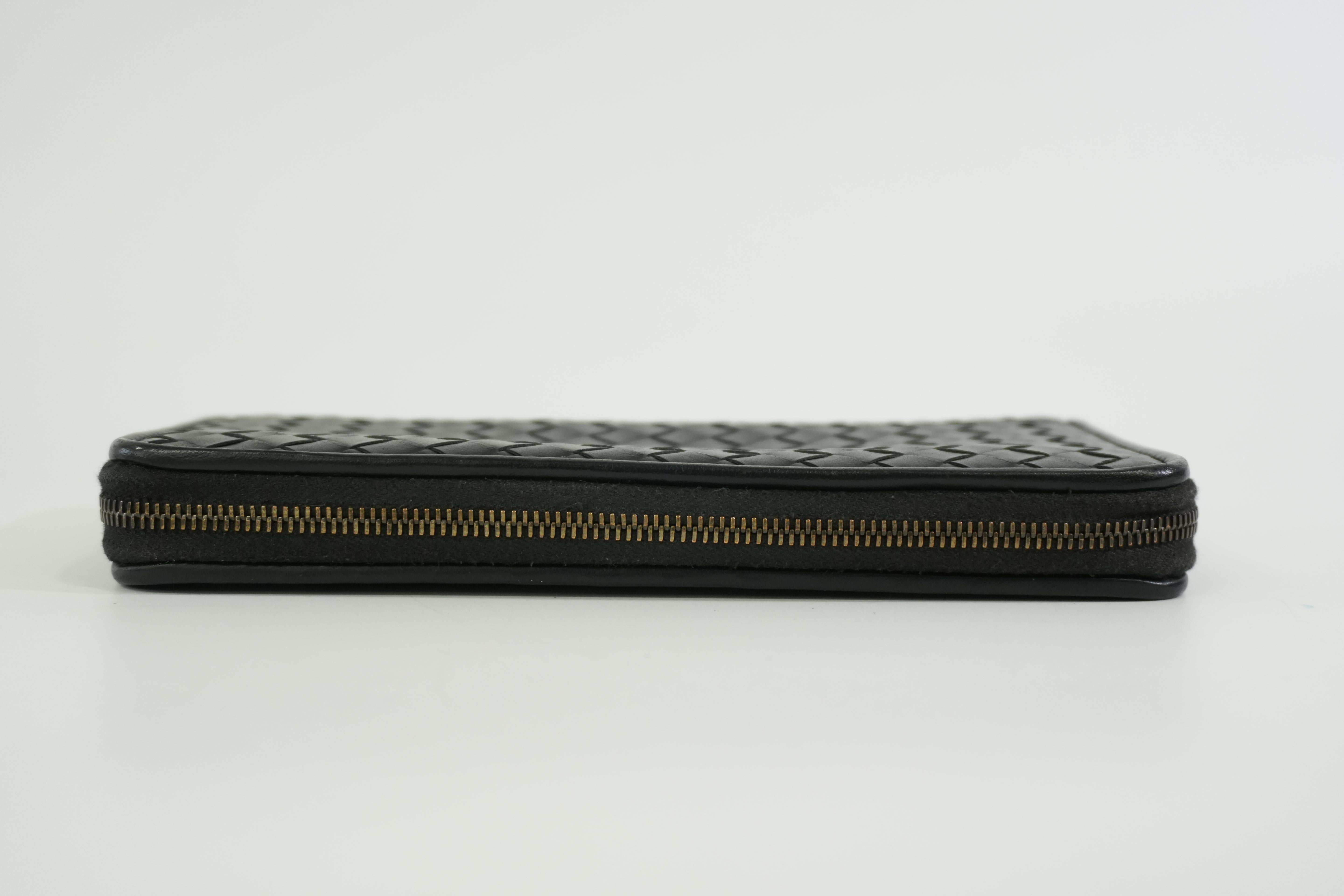 Pre-owned Bottega Zippy Long Wallet Black