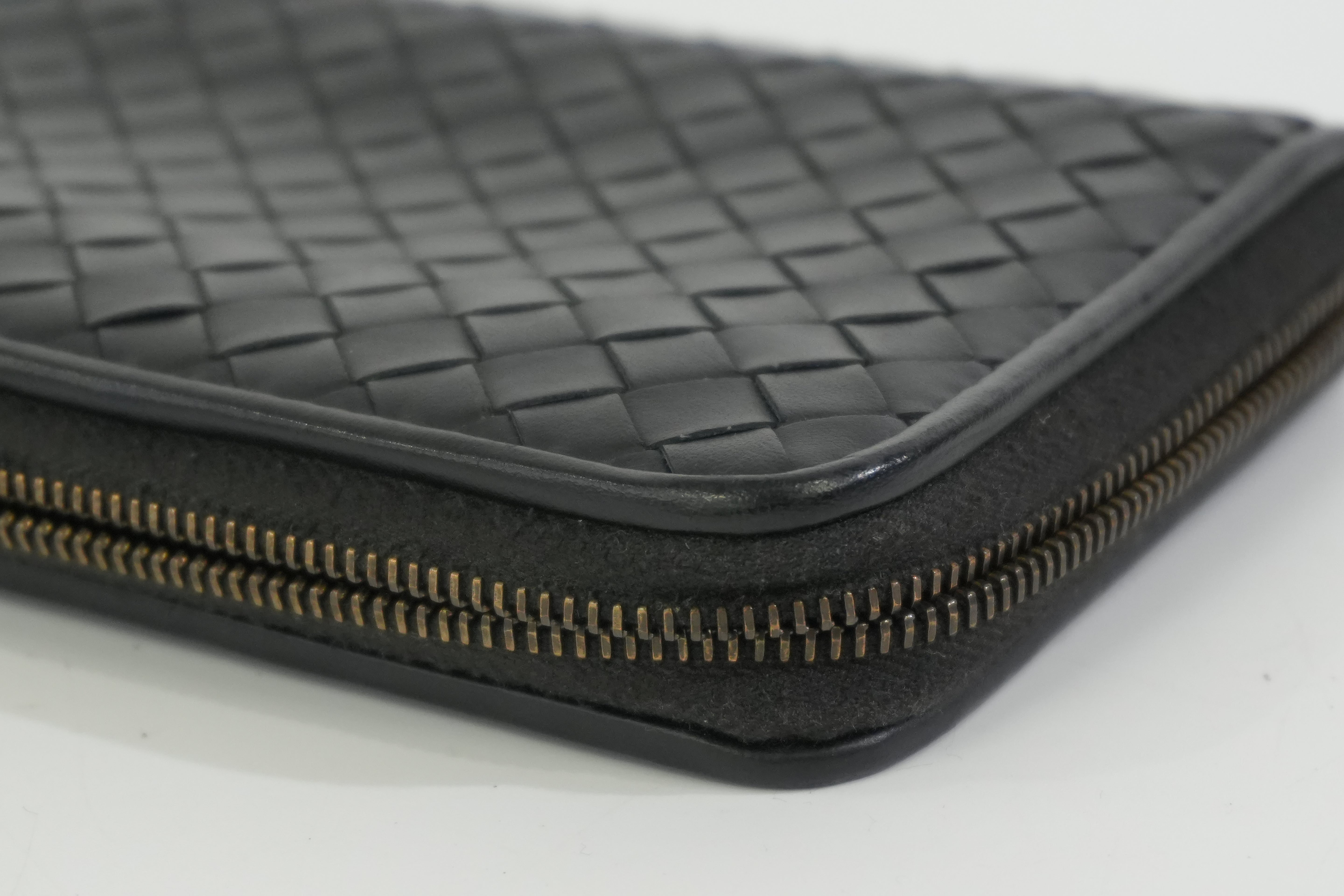 Pre-owned Bottega Zippy Long Wallet Black