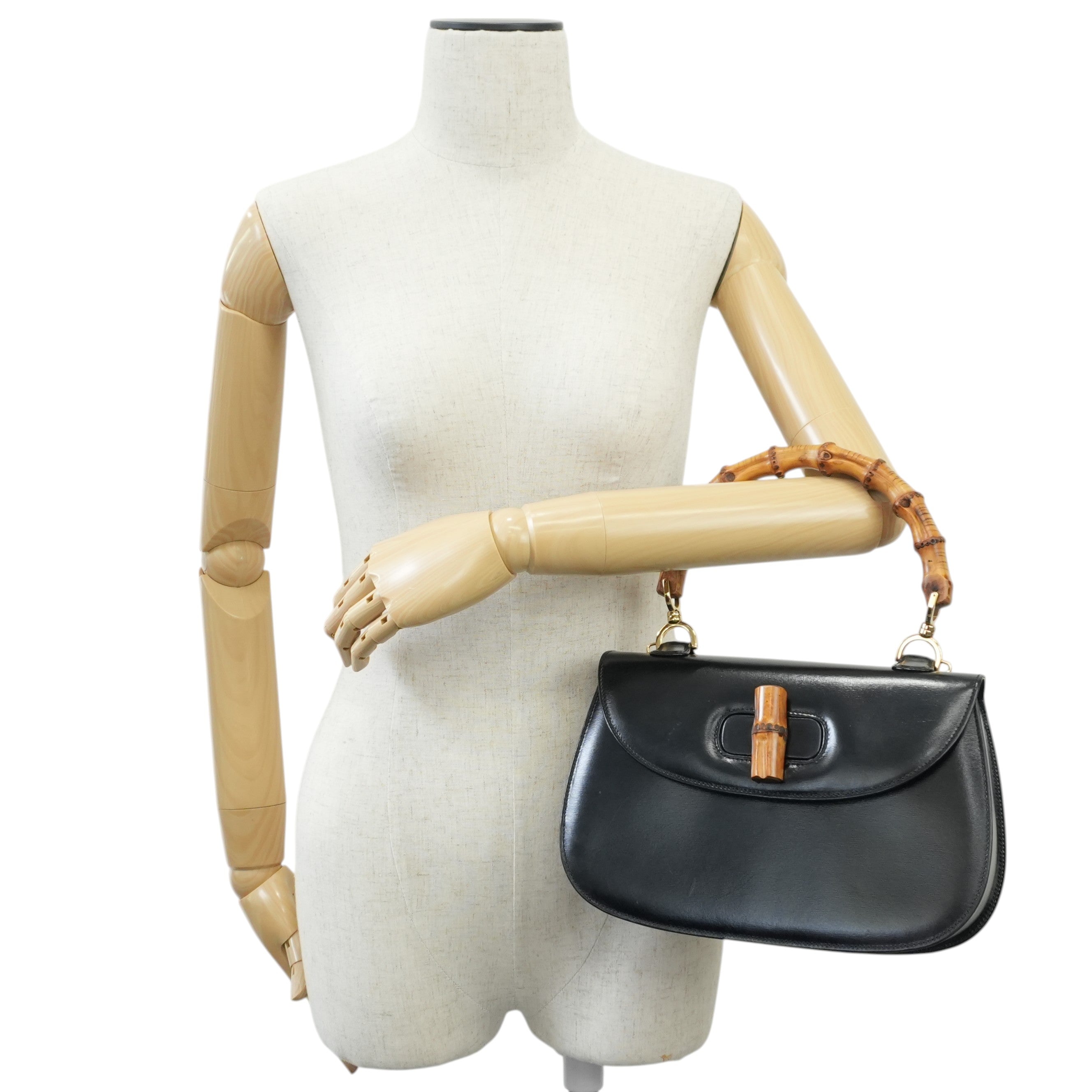 Gucci Bamboo Black Handbag Used