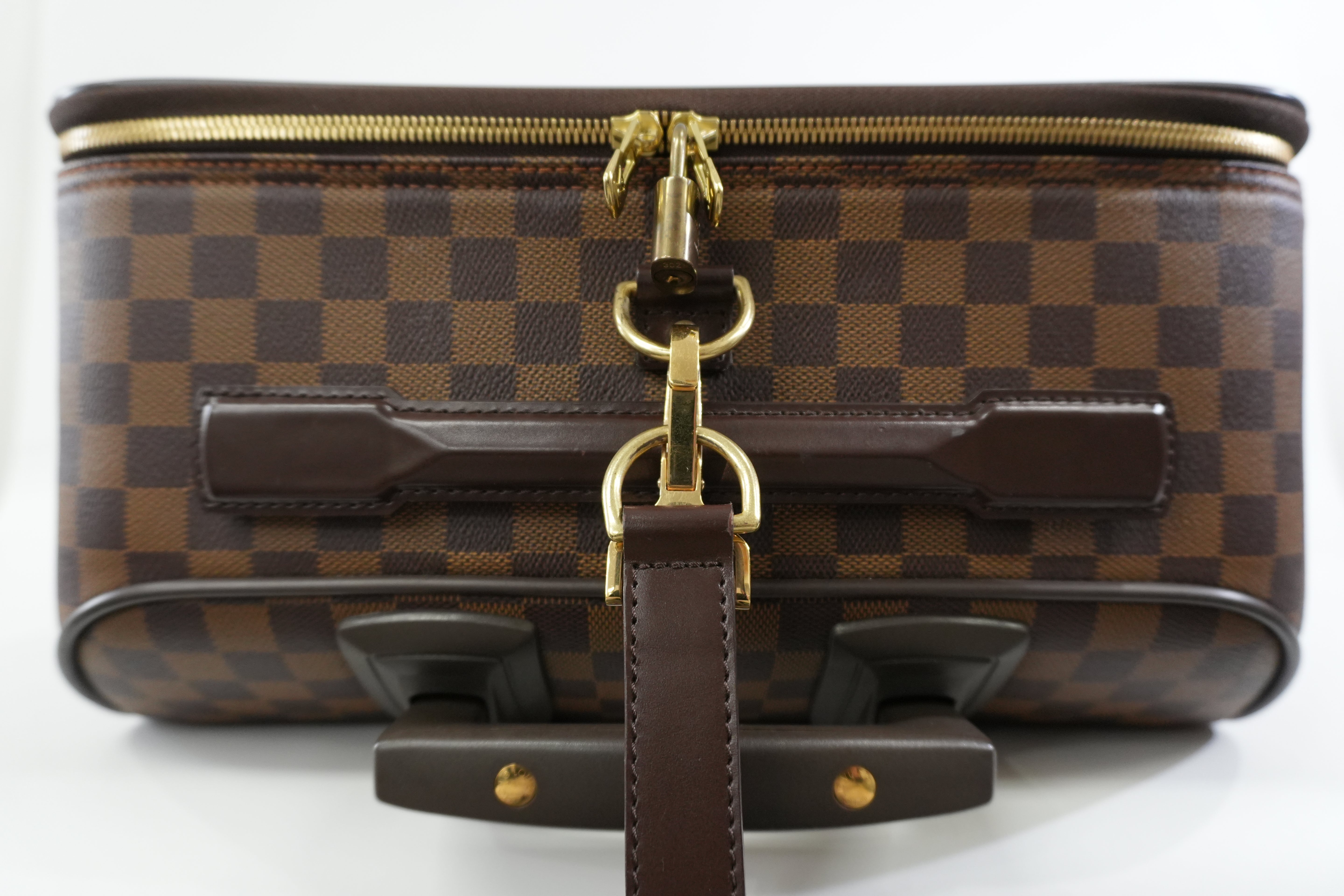 Pre-owned Louis Vuitton Damier Ebene Pegase 55 Rolling Luggage