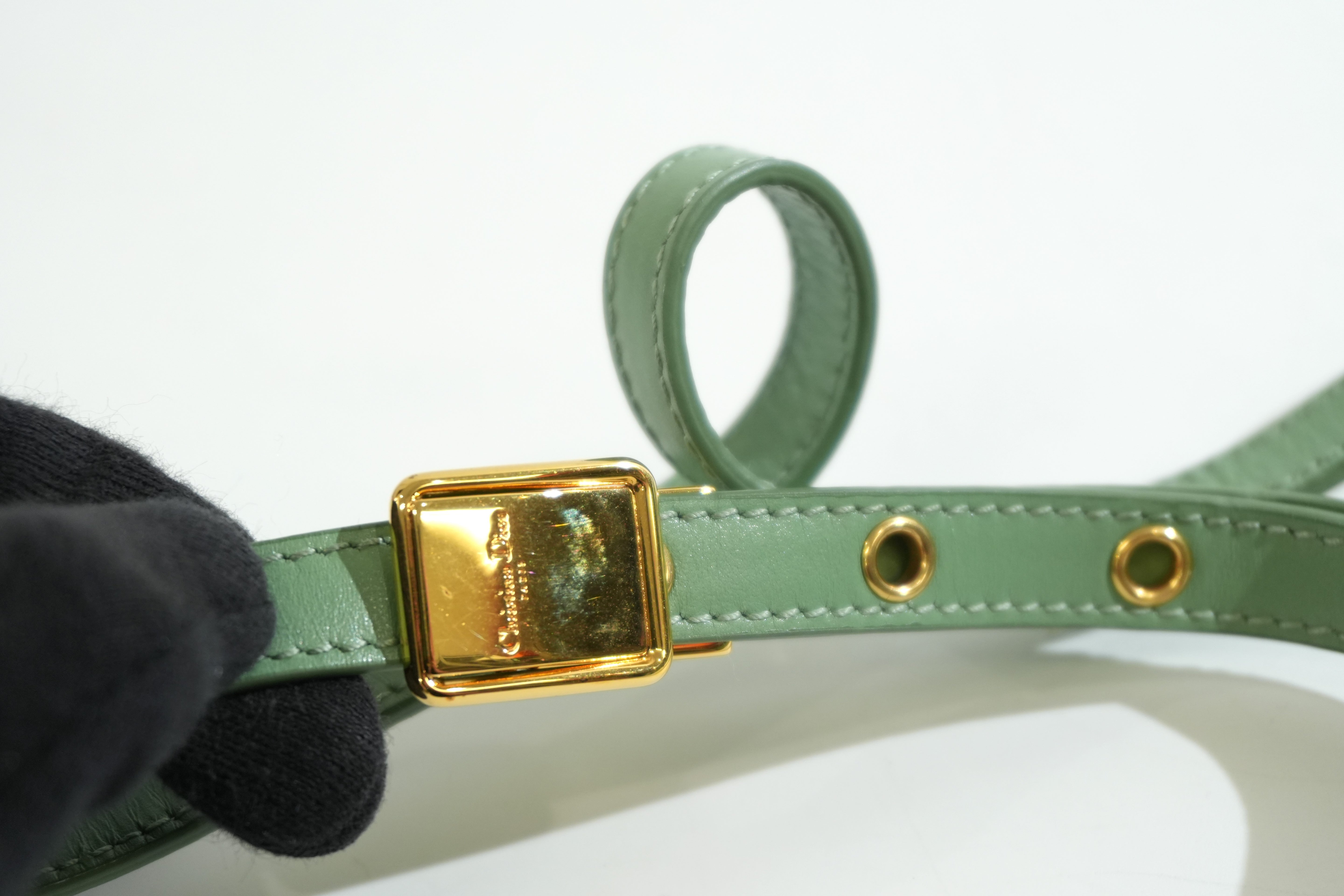 Pre-owned Dior 30 Montaigne Shoulder Bag Green