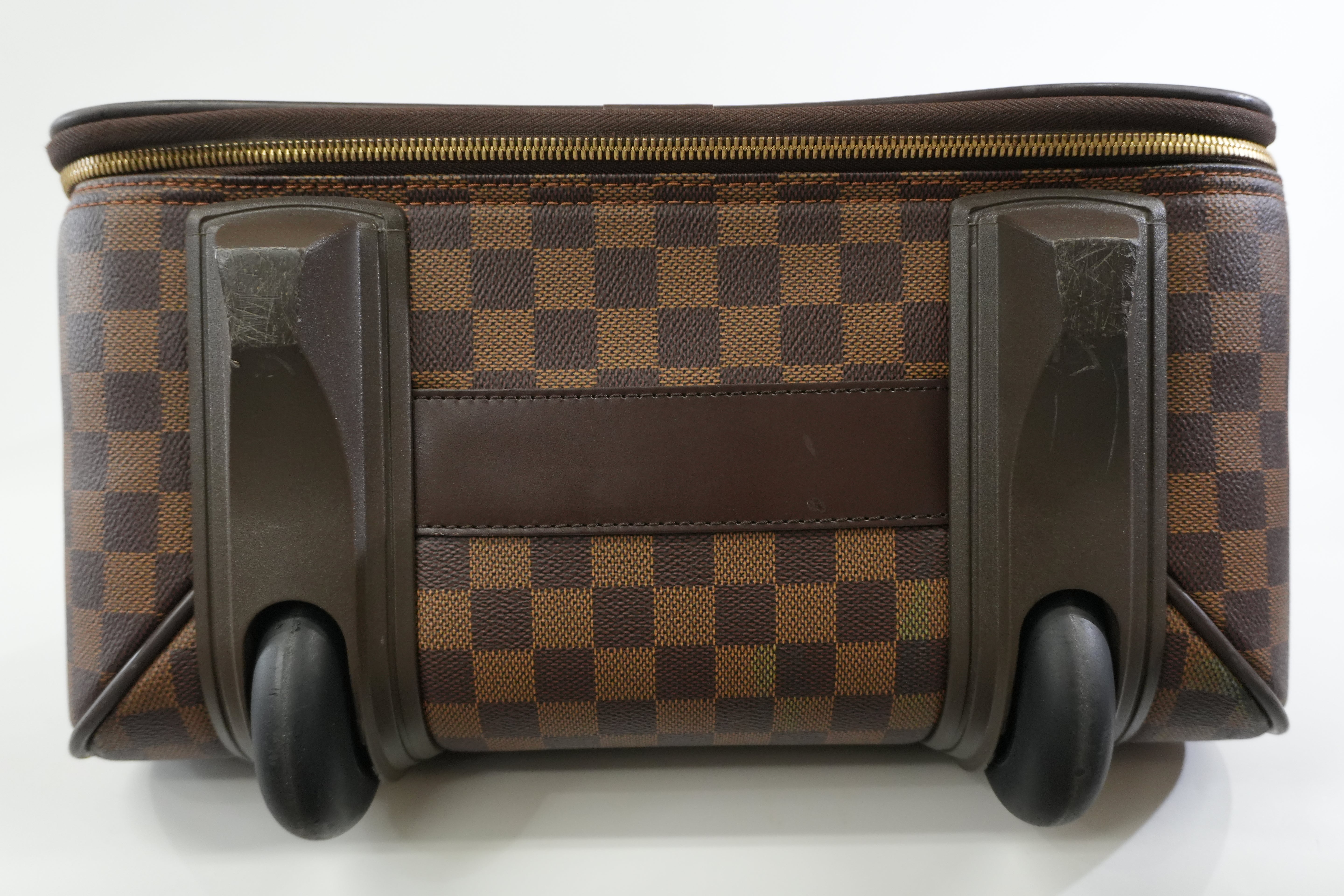 Pre-owned Louis Vuitton Damier Ebene Pegase 55 Rolling Luggage