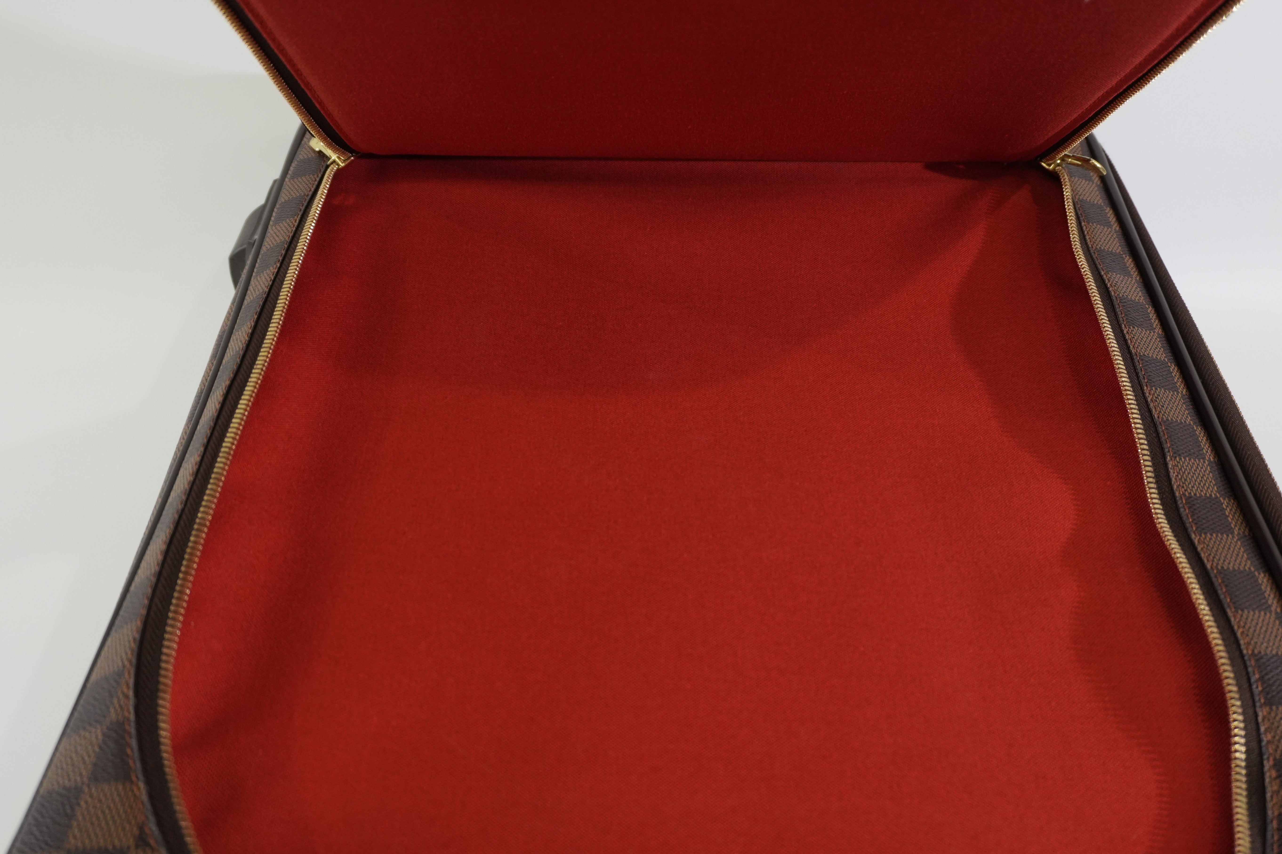 Pre-owned Louis Vuitton Damier Ebene Pegase 55 Rolling Luggage