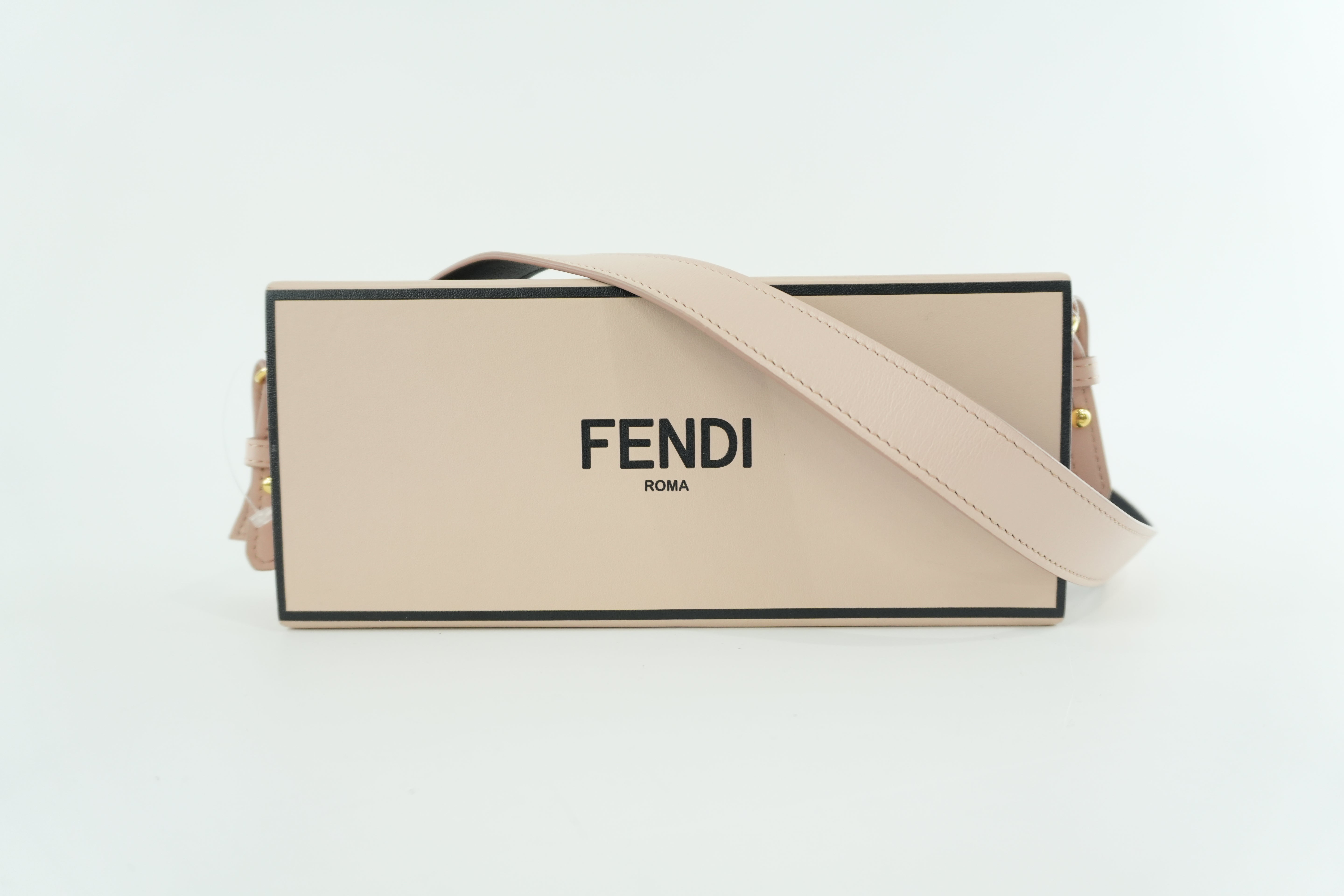 Fendi Horizontal Pink Box Clutch Used