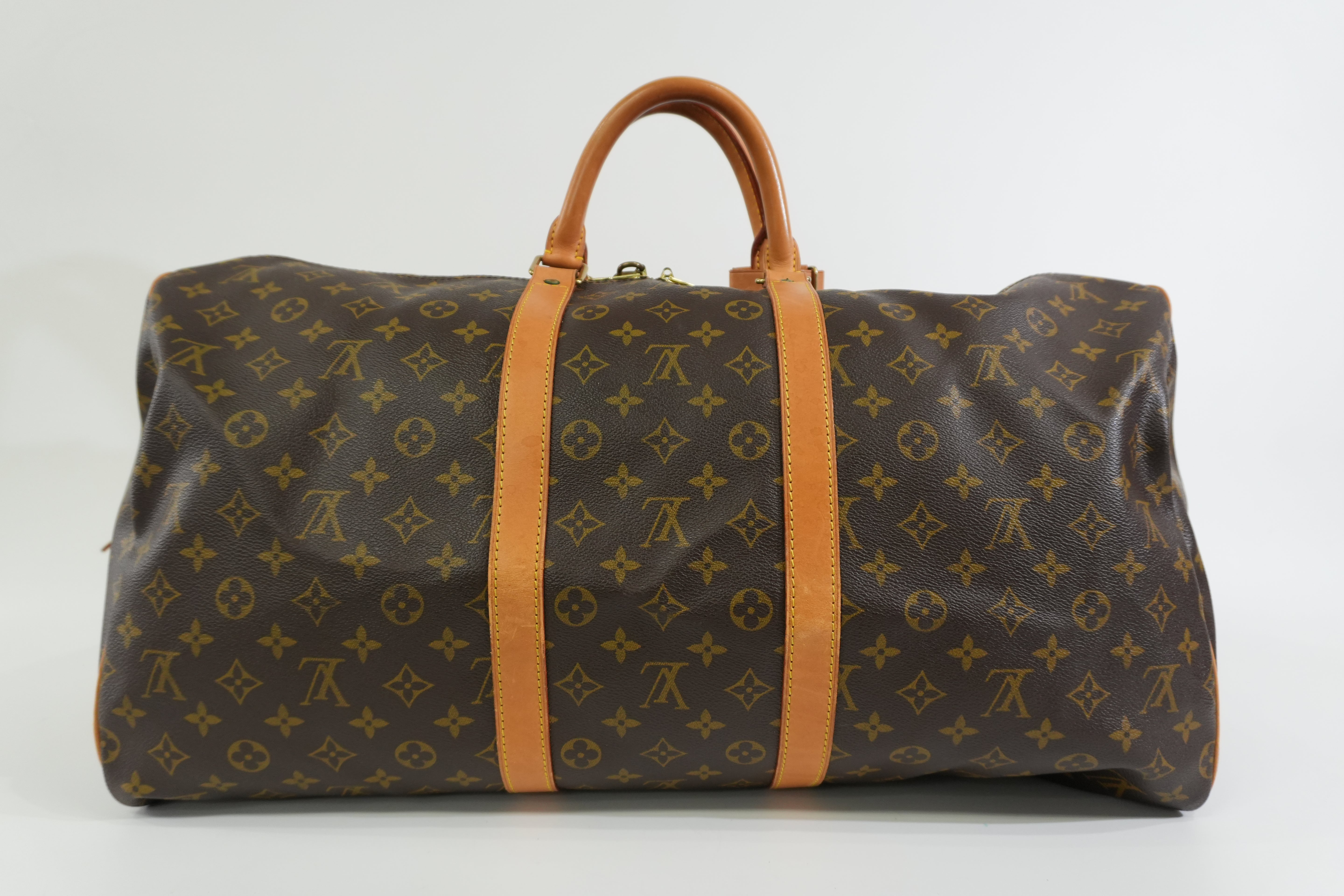 Pre-owned Louis Vuitton Monogram Keepall Bandouliere 55 Duffle Travel Bag