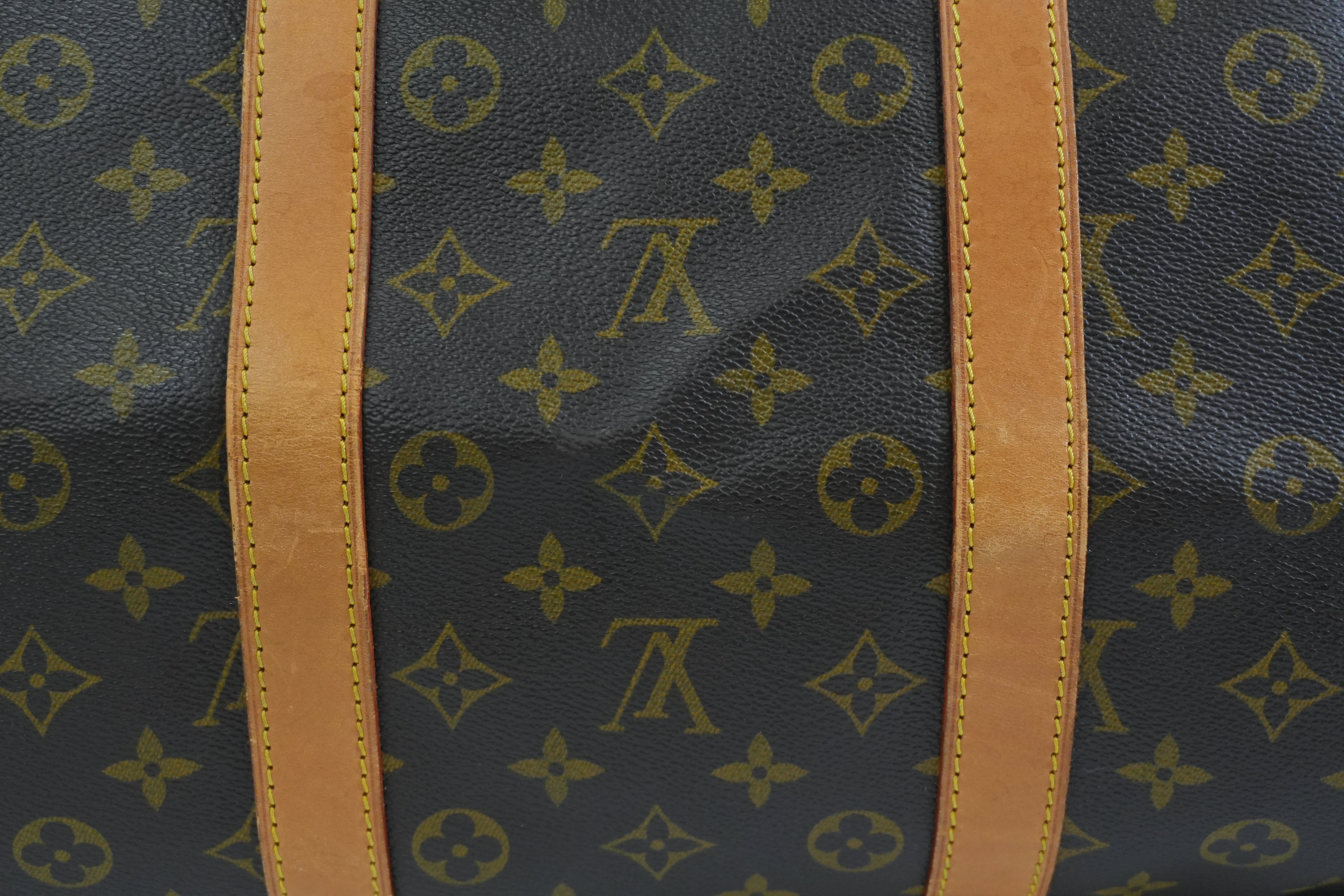 Pre-owned Louis Vuitton Monogram Keepall Bandouliere 55 Duffle Travel Bag