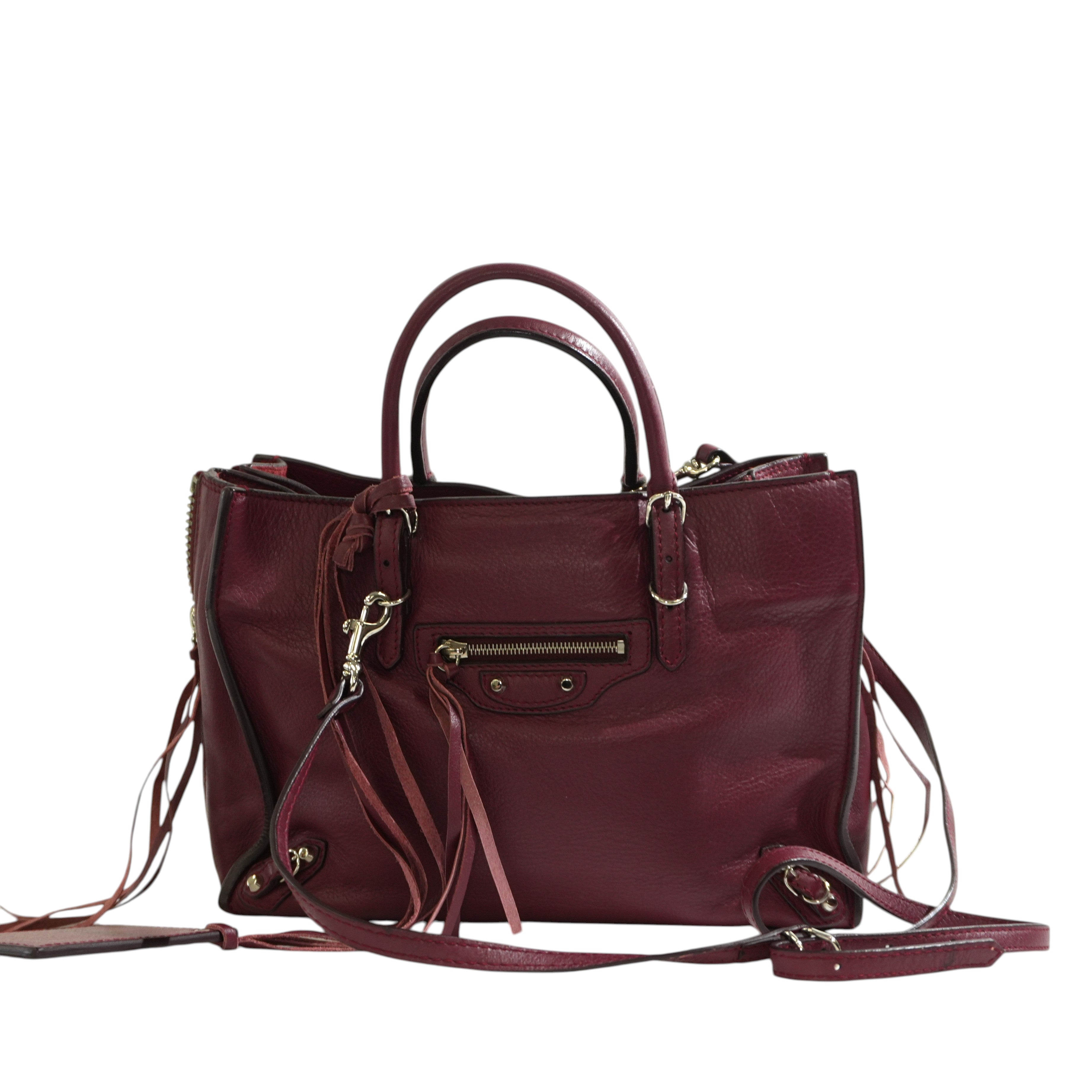 Pre-owned Balenciaga Papier A6 Zip Handbag Red