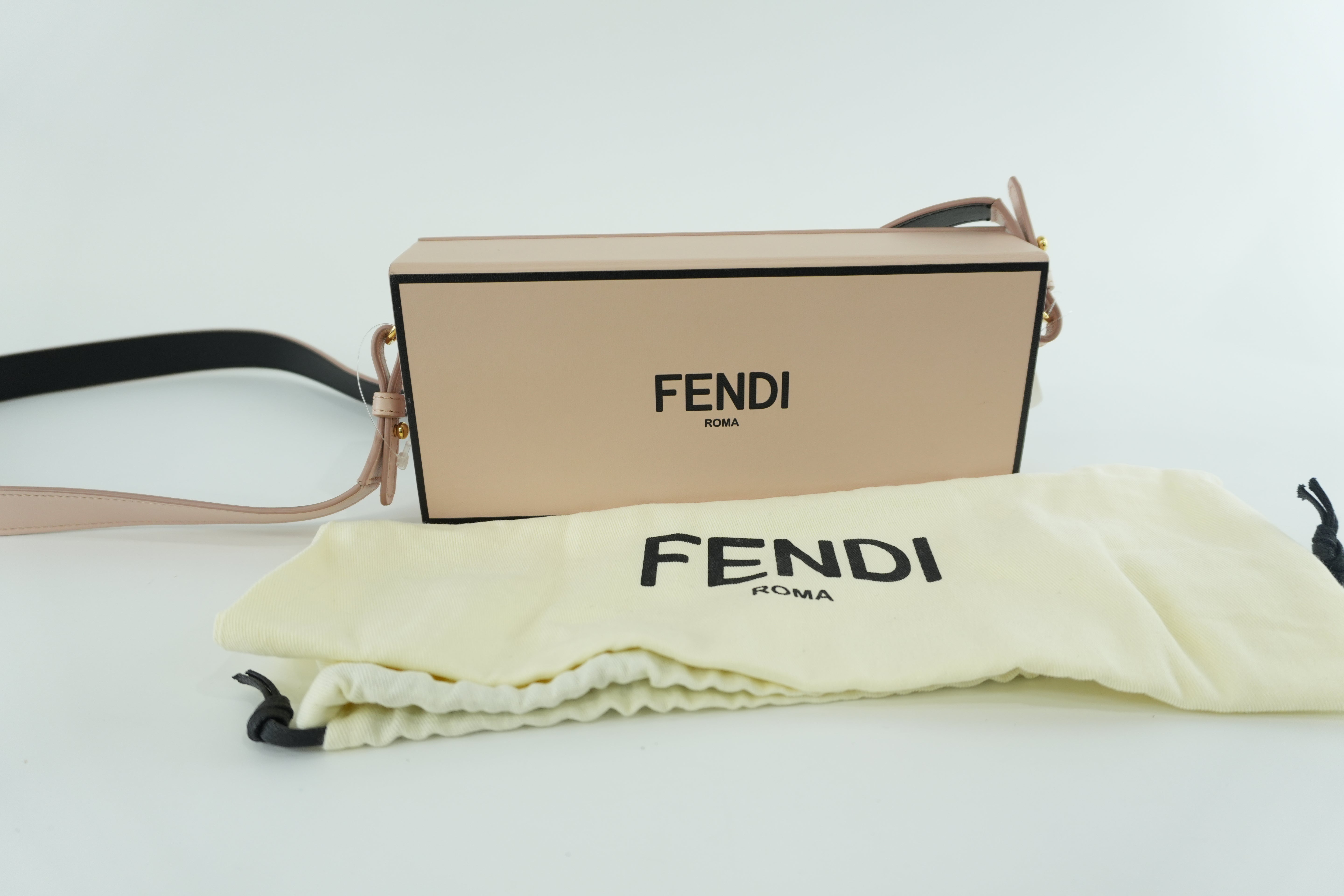 Fendi Horizontal Pink Box Clutch Used