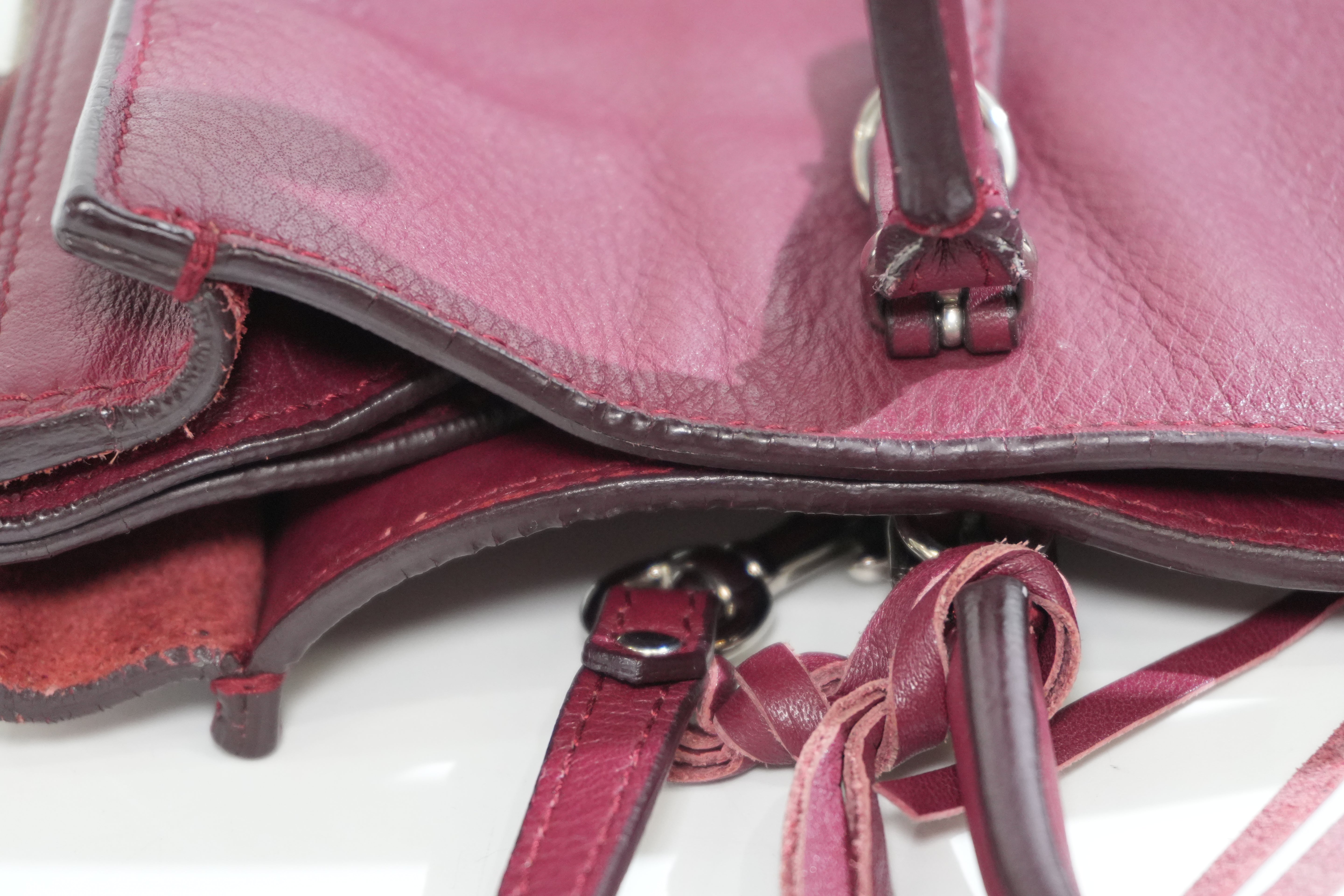 Pre-owned Balenciaga Papier A6 Zip Handbag Red