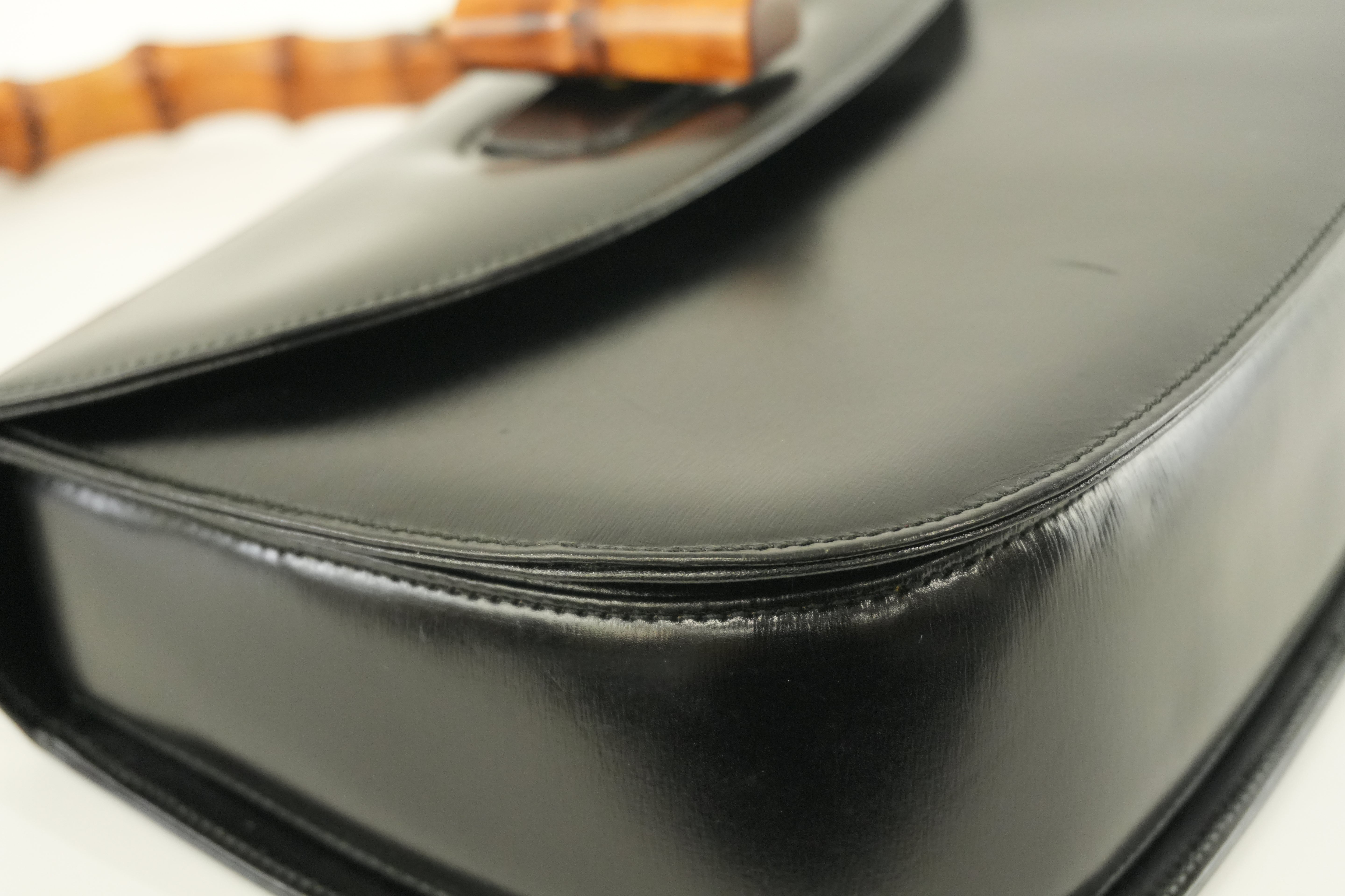 Gucci Bamboo Black Handbag Used