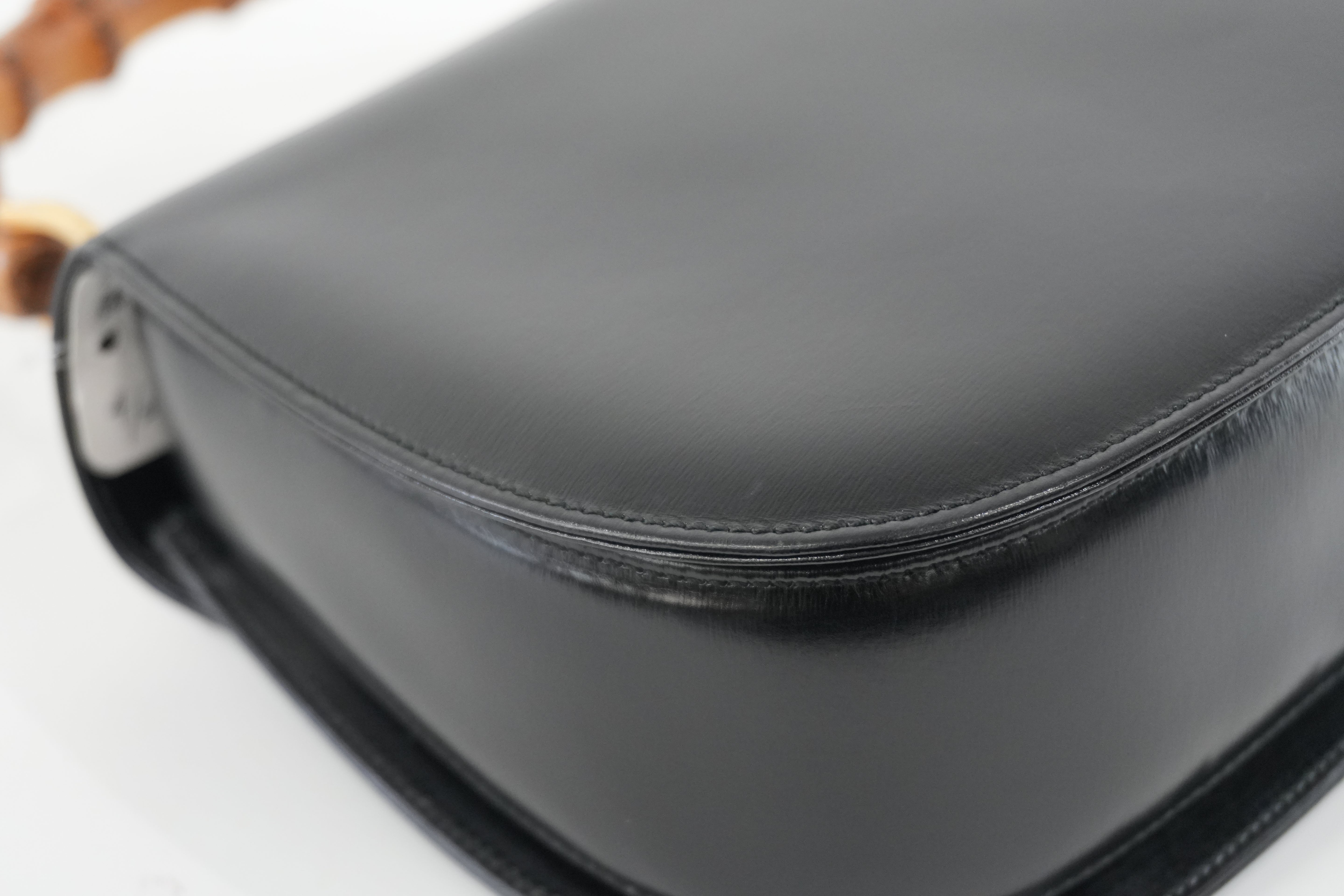 Gucci Bamboo Black Handbag Used