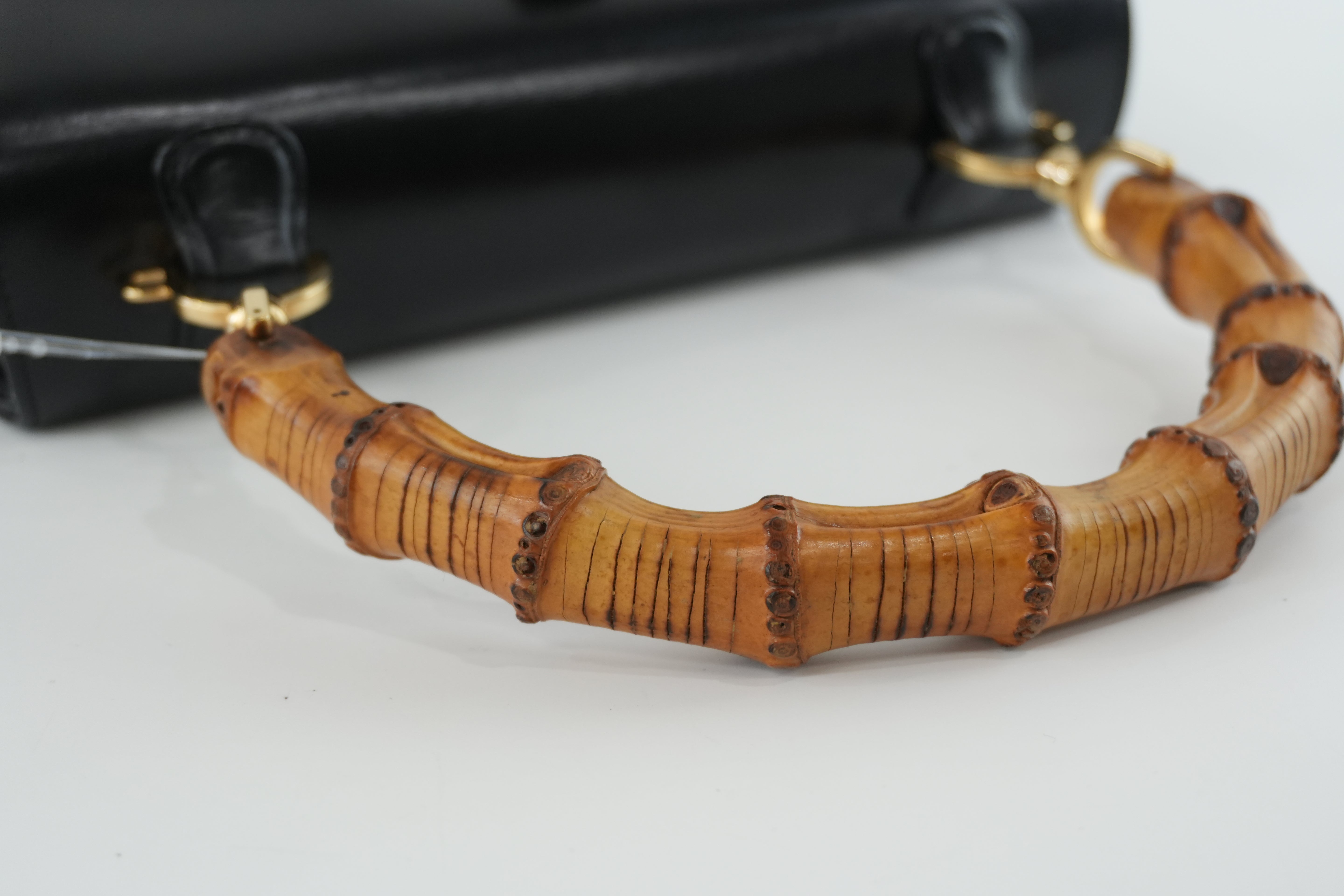 Gucci Bamboo Black Handbag Used