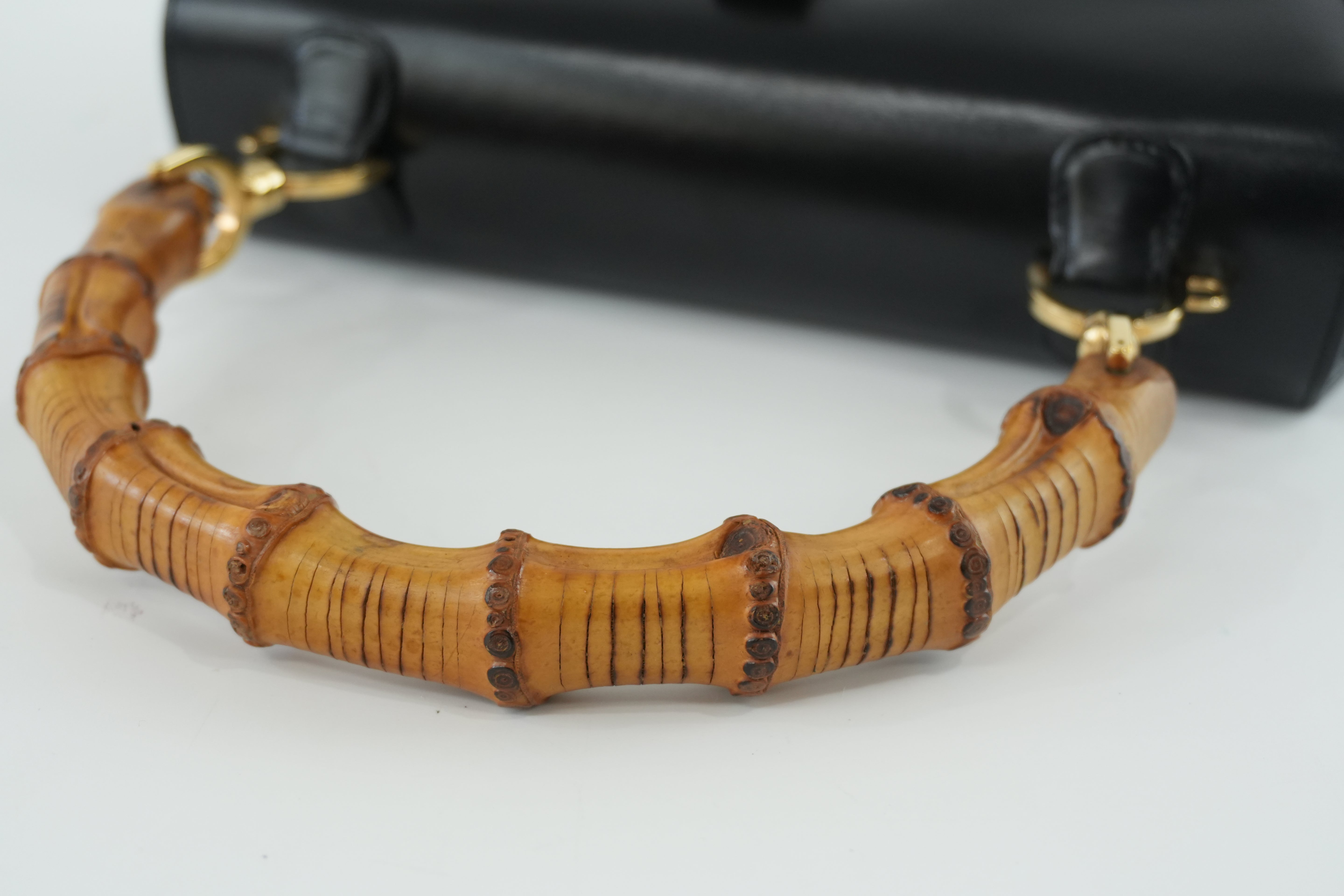 Gucci Bamboo Black Handbag Used