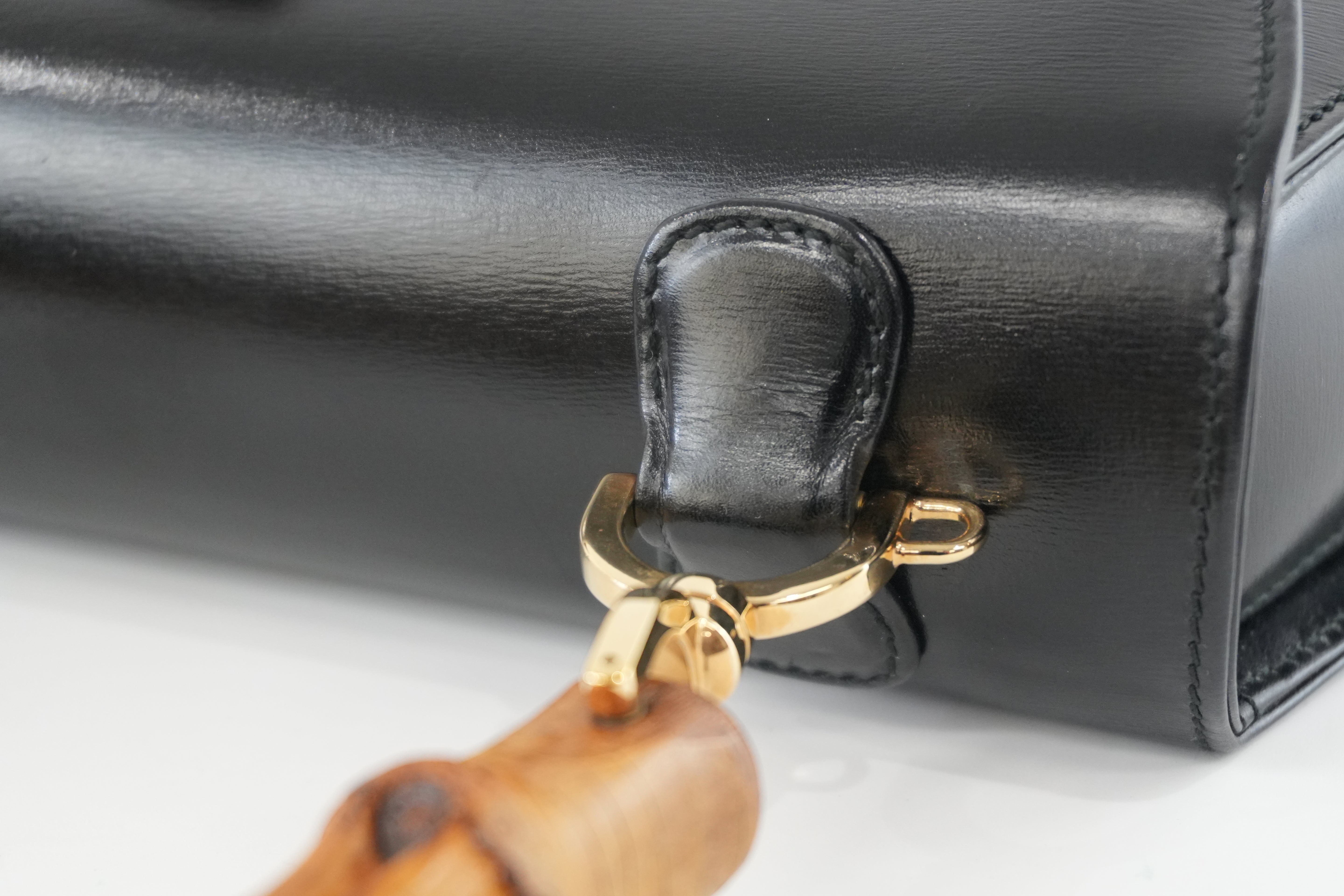 Gucci Bamboo Black Handbag Used
