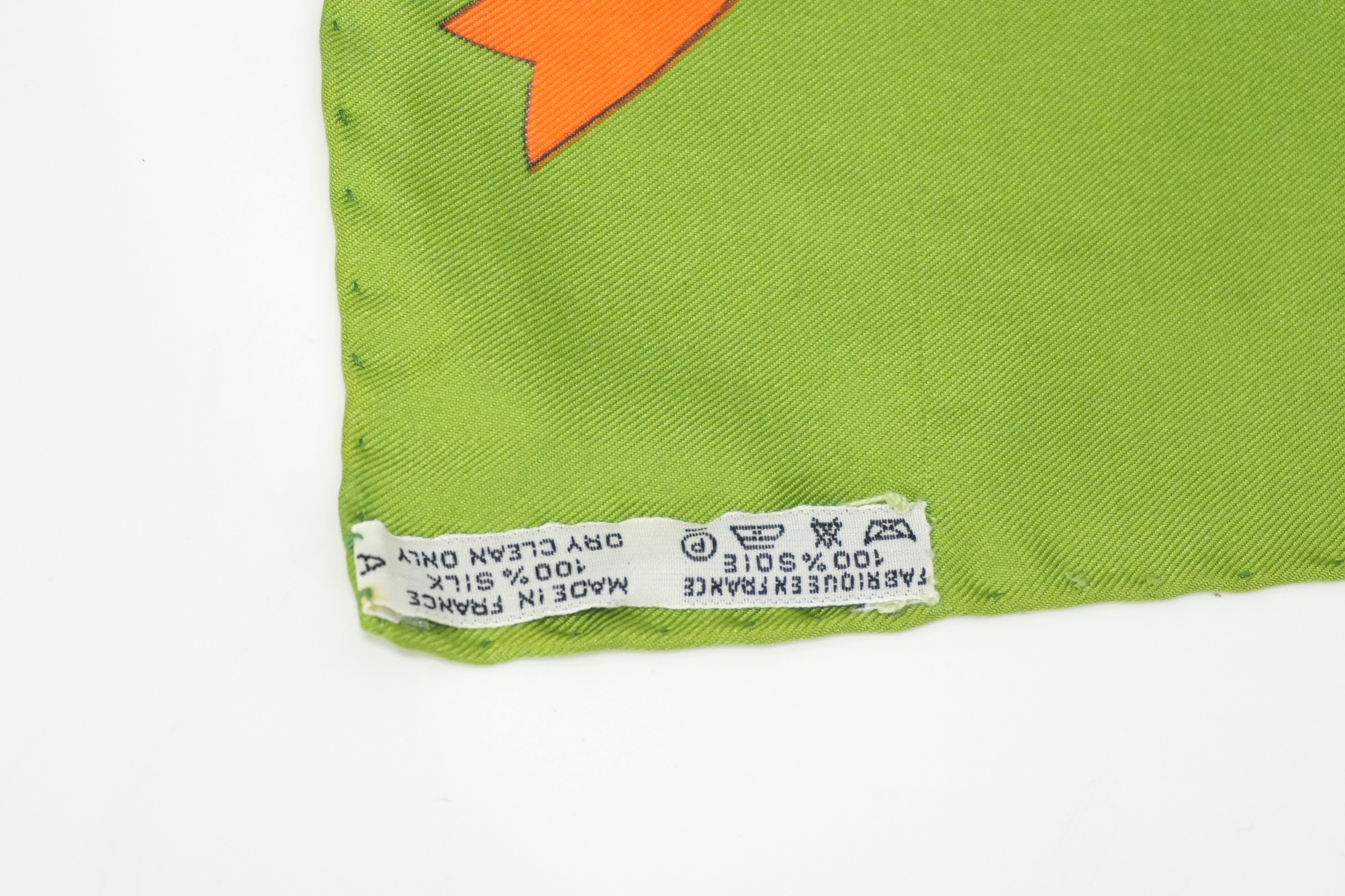 Pre-owned Hermes Silk Scarf Green Christmas