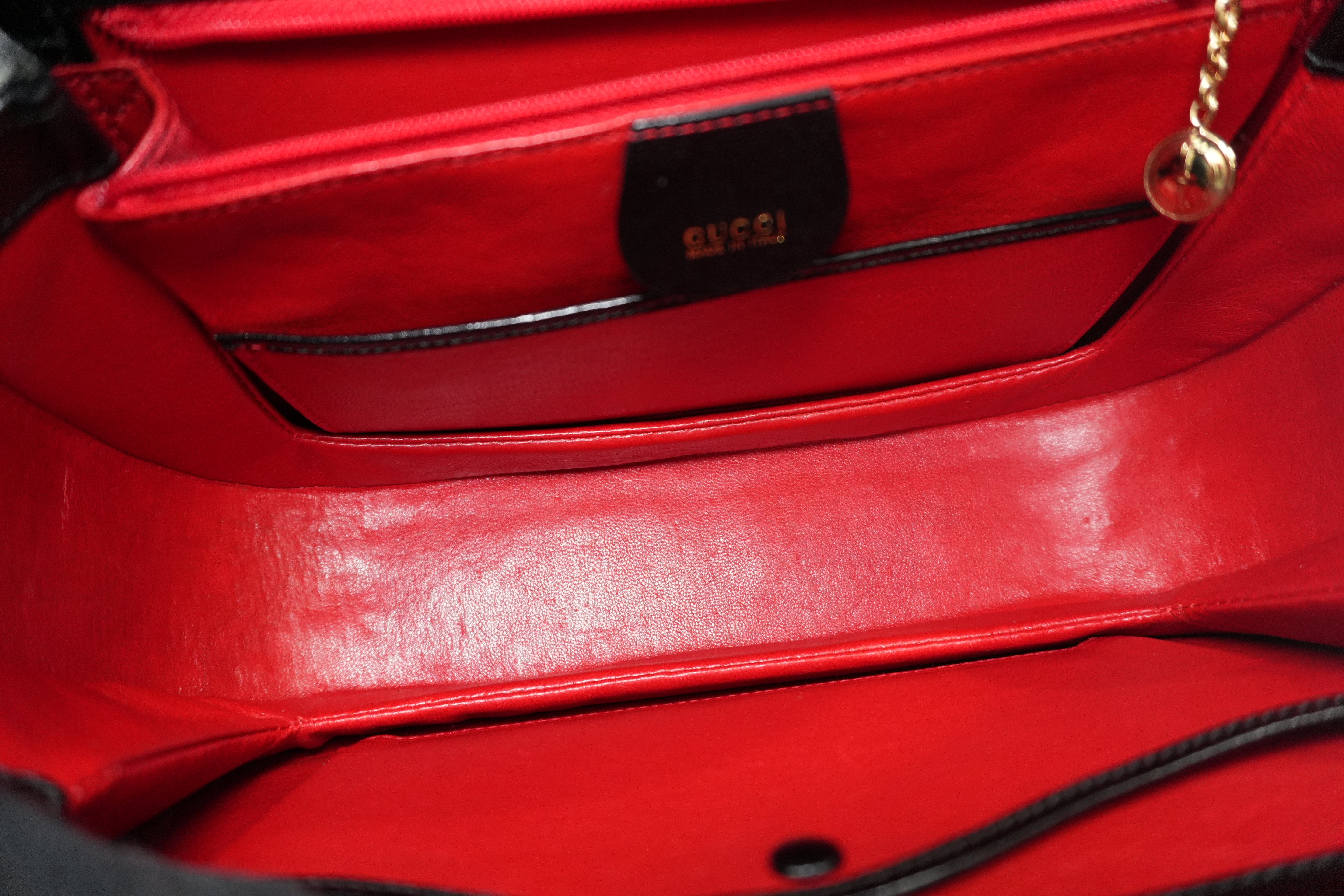 Gucci Bamboo Black Handbag Used